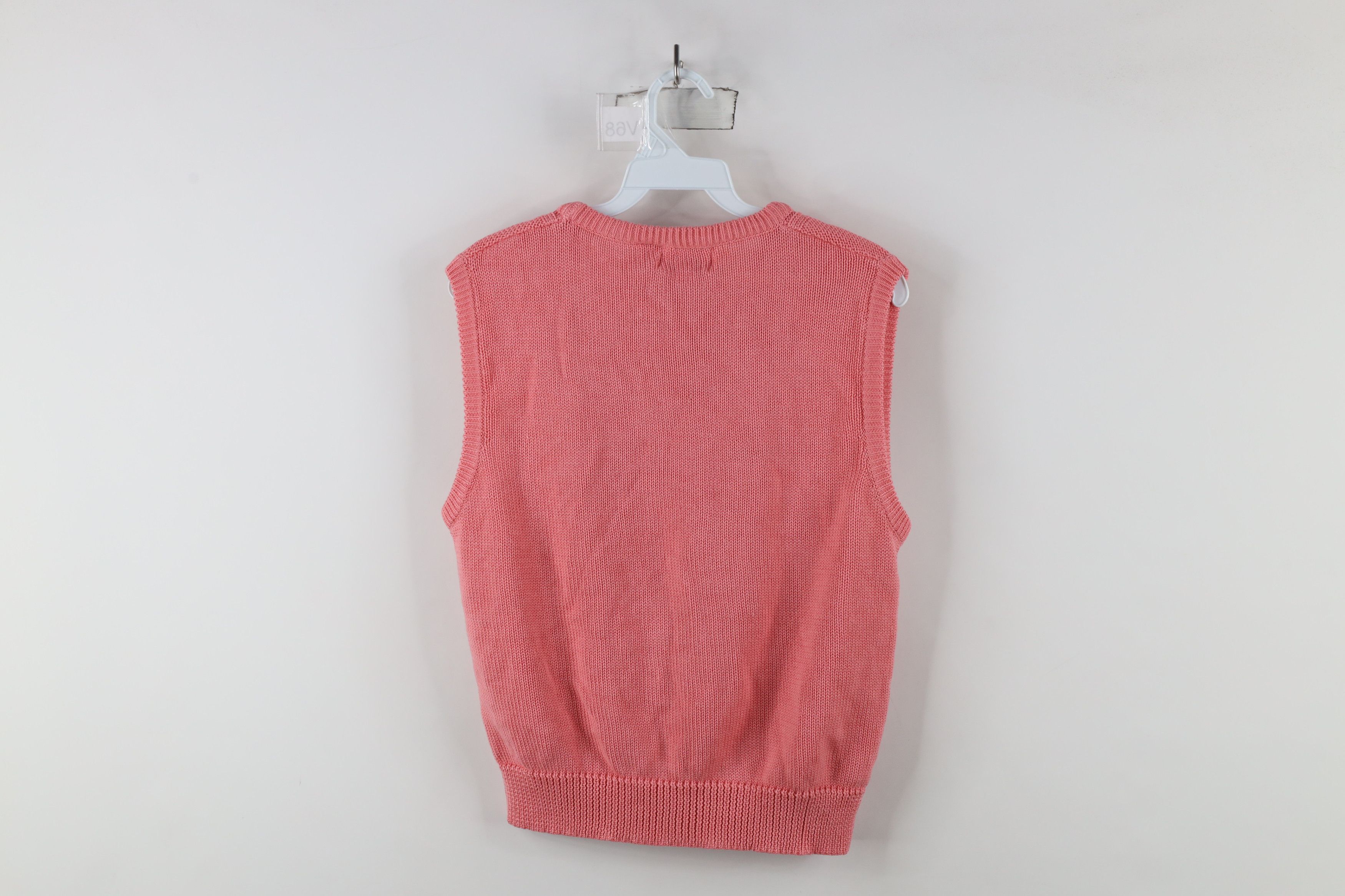 Vintage Vintage 90s Streetwear Chunky Ribbed Knit Sweater Vest Pink Size L / US 10 / IT 46 - 8 Thumbnail