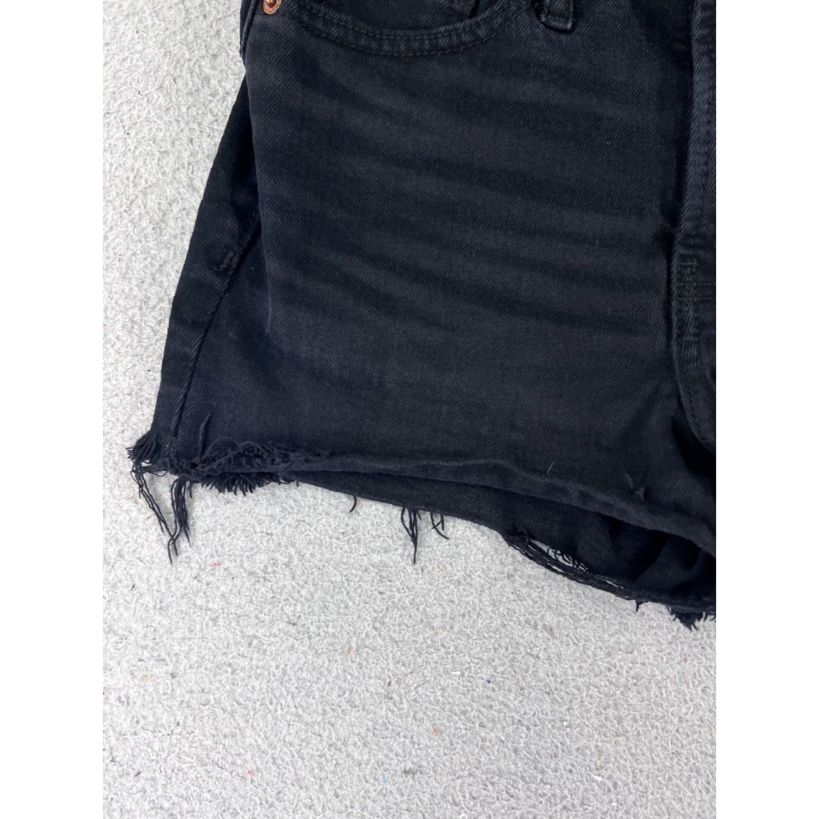 Old Navy VINTAGE Old Navy Women's Shorts Casual Cotton Blend Mid Rise Cutoff Denim Black 25x2 Summer Size 25" / US 0 / IT 36 - 3 Thumbnail