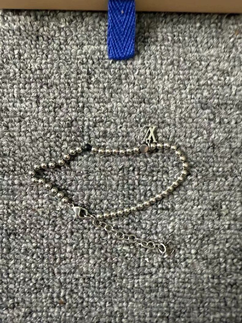 Louis Vuitton Louis Vuitton Silver Small Bead Letter Pendant Bracelet Size ONE SIZE - 3 Thumbnail