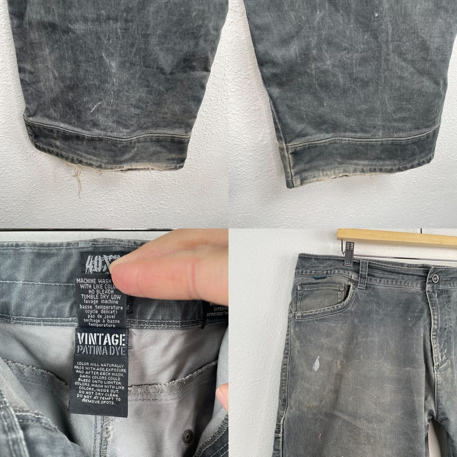 Denime Kuhl Rebel Pants Mens 40x32 Grey Vintage Patina Dye Denim Twill Hiking Workwear Carpenter Regular Straight 5-Pocket USA Outdoor Mens Size US 40 / EU 56 - 8 Thumbnail