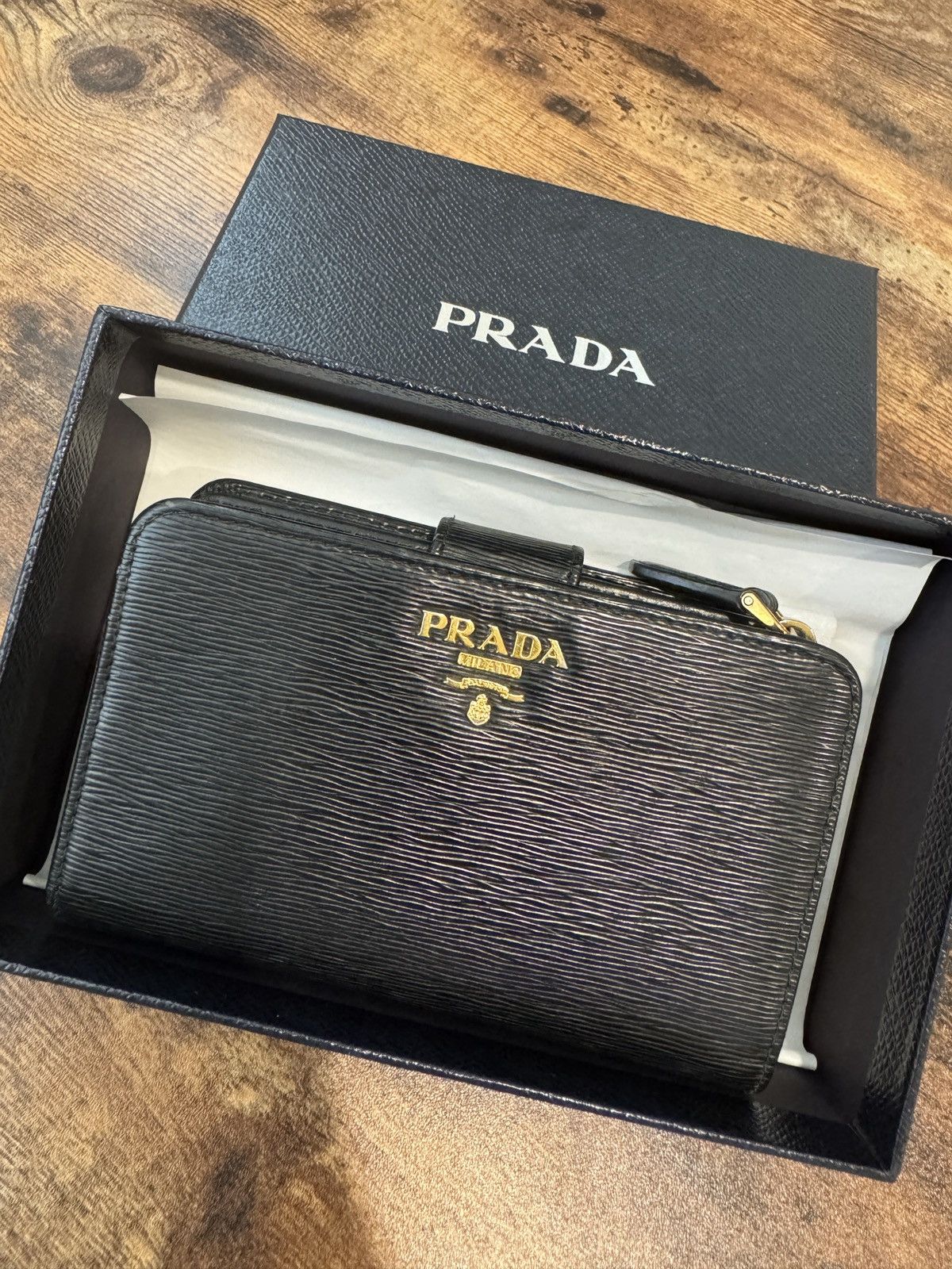Prada prada vitello move leather 1ml225 bifold wallet black Size ONE SIZE - 1 Thumbnail