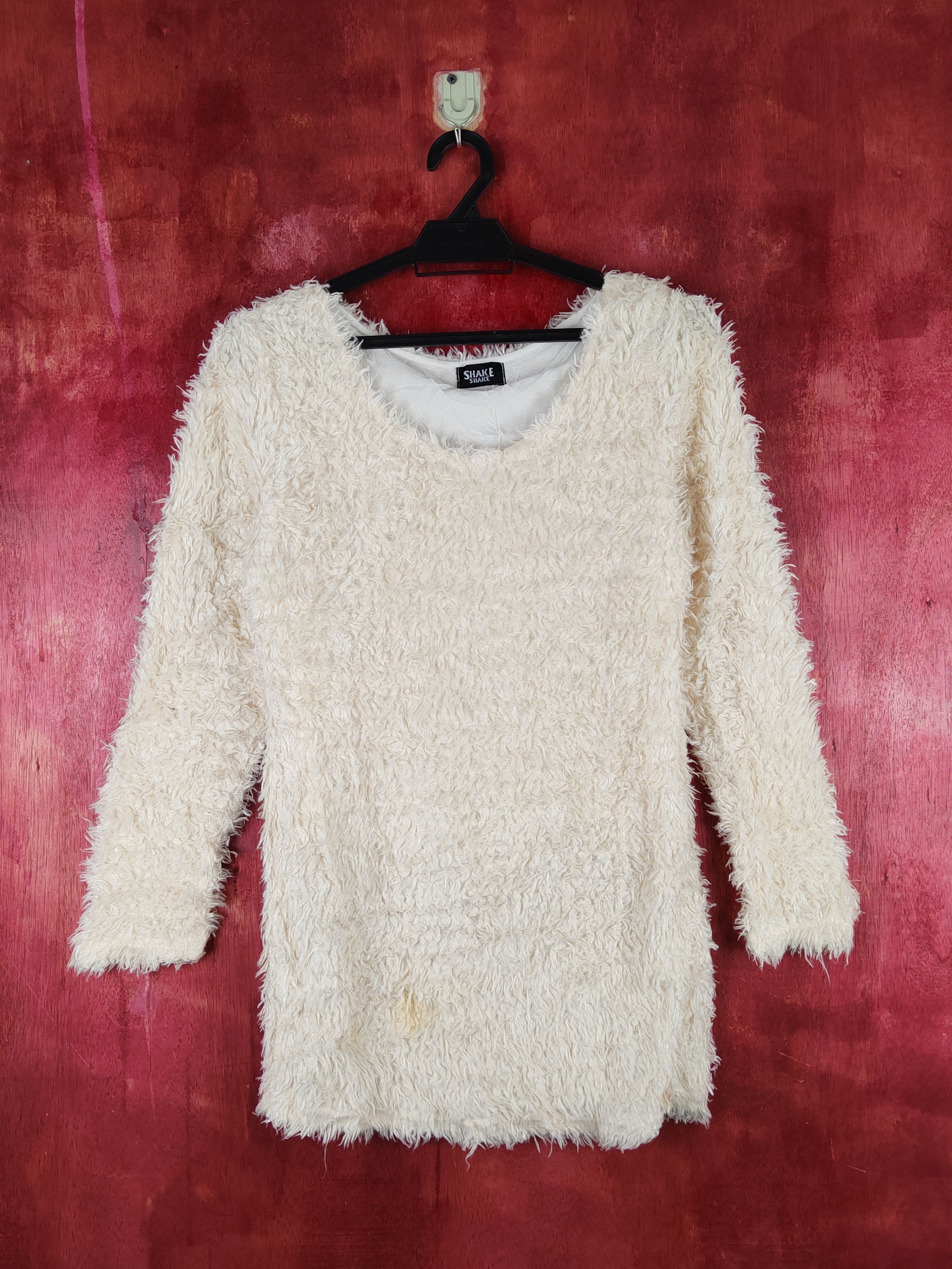 Japanese Brand × Vintage Shake Shake Cream Shag Shaggy Fur Mohair Knitwear #S1934 Size S / US 4 / IT 40 - 1 Thumbnail