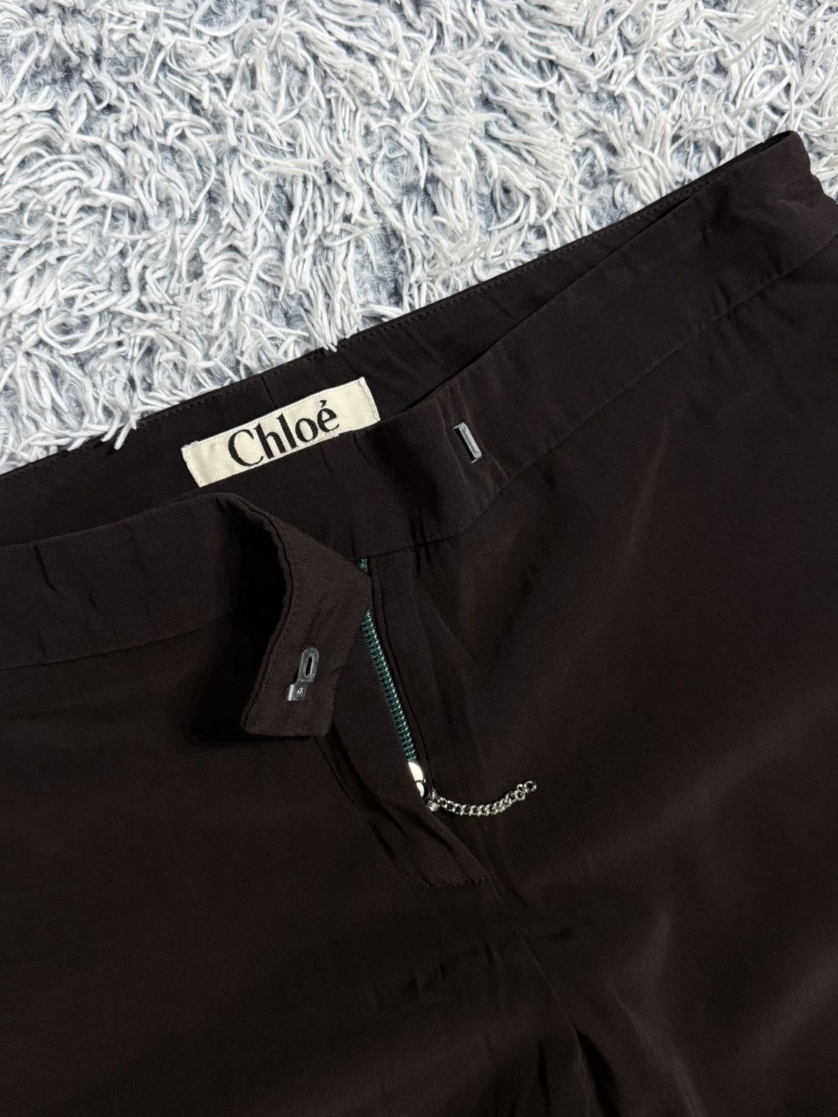 Chloe Vintage Chloe Straight Trousers pants wide leg brown Size 25" / US 0 / IT 36 - 4 Thumbnail