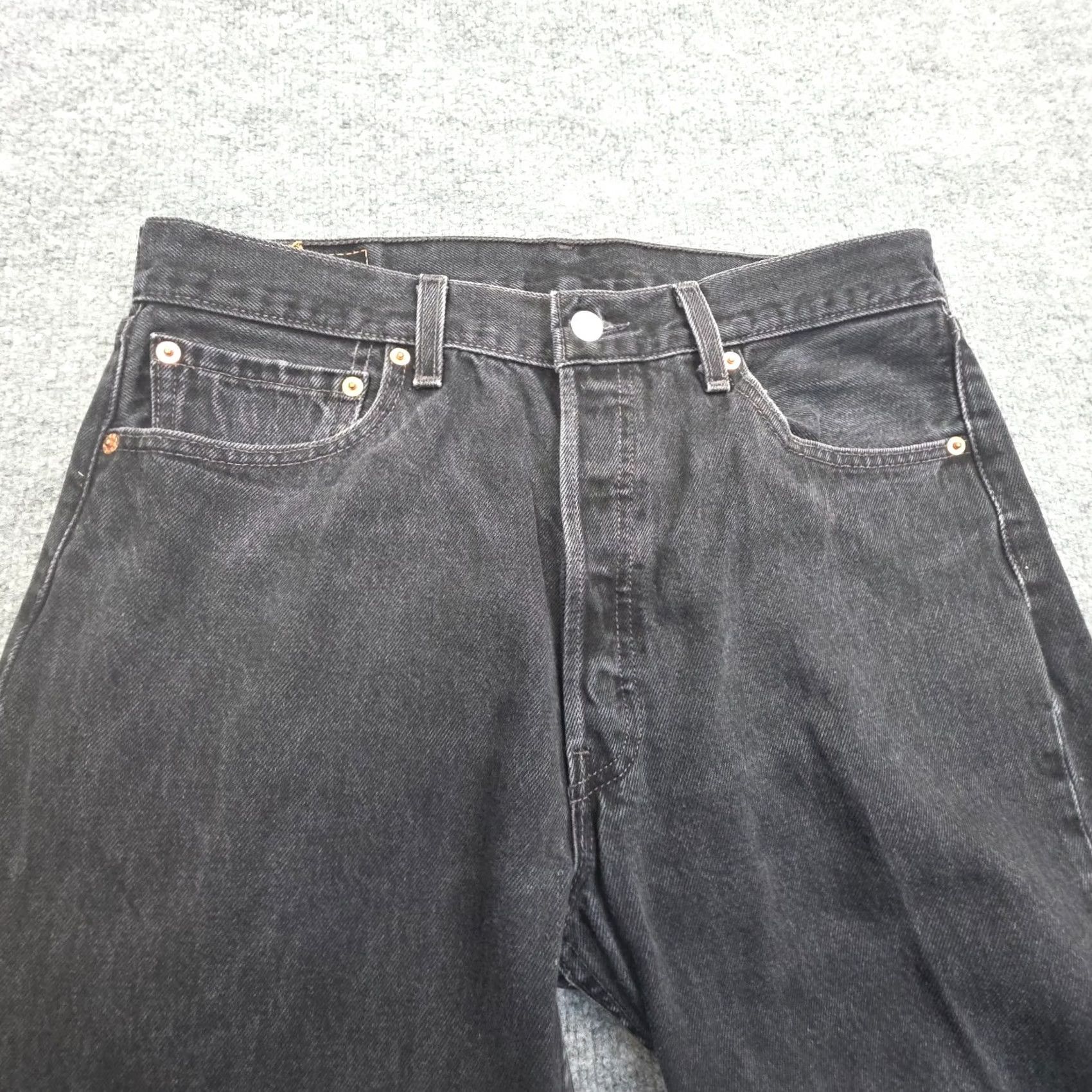 Levi's VINTAGE Levi's 501 Jeans Men's 34 x 30 Black Made USA 31x29 Regular Denim 5-Pocket USA 90s Size US 31 - 3 Thumbnail