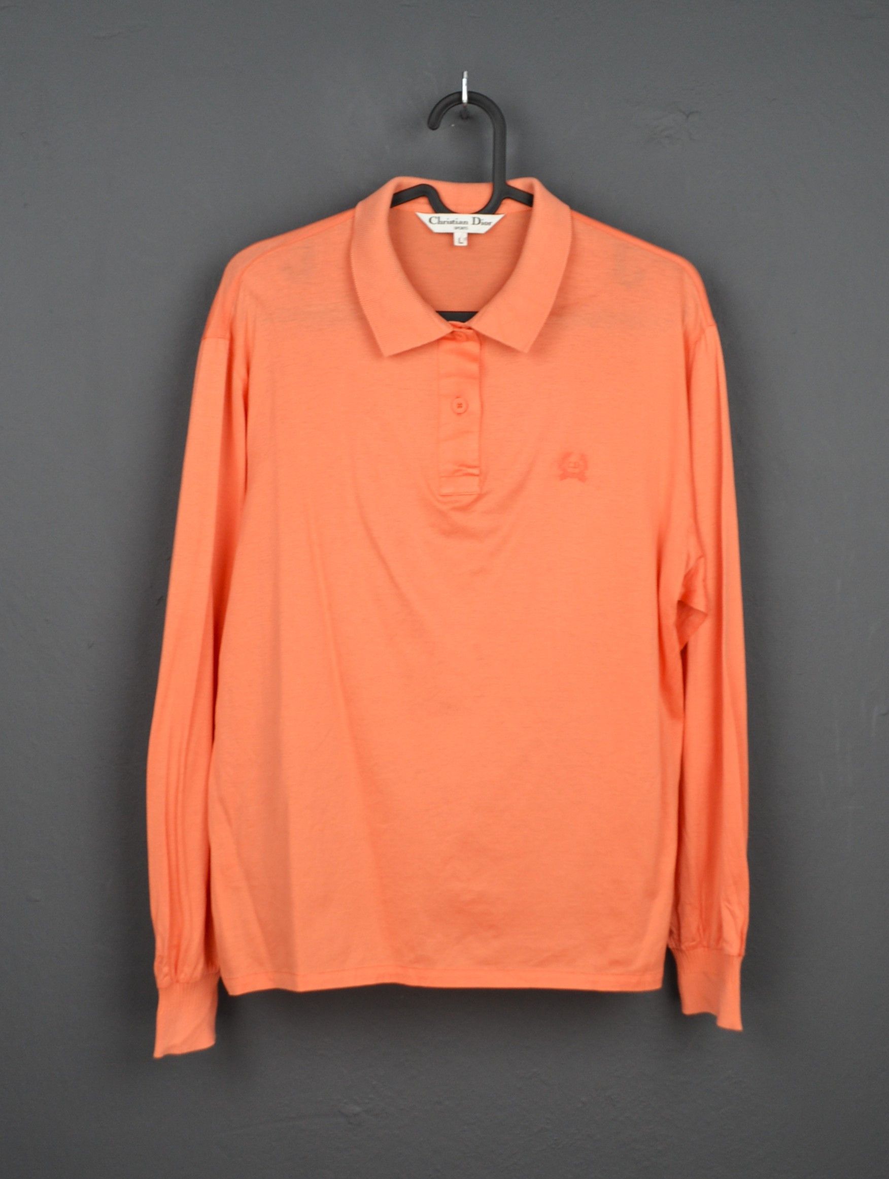 Dior Christian Dior Peach Cotton Cropped Vintage Polo Shirt L Size L / US 10 / IT 46 - 1 Thumbnail