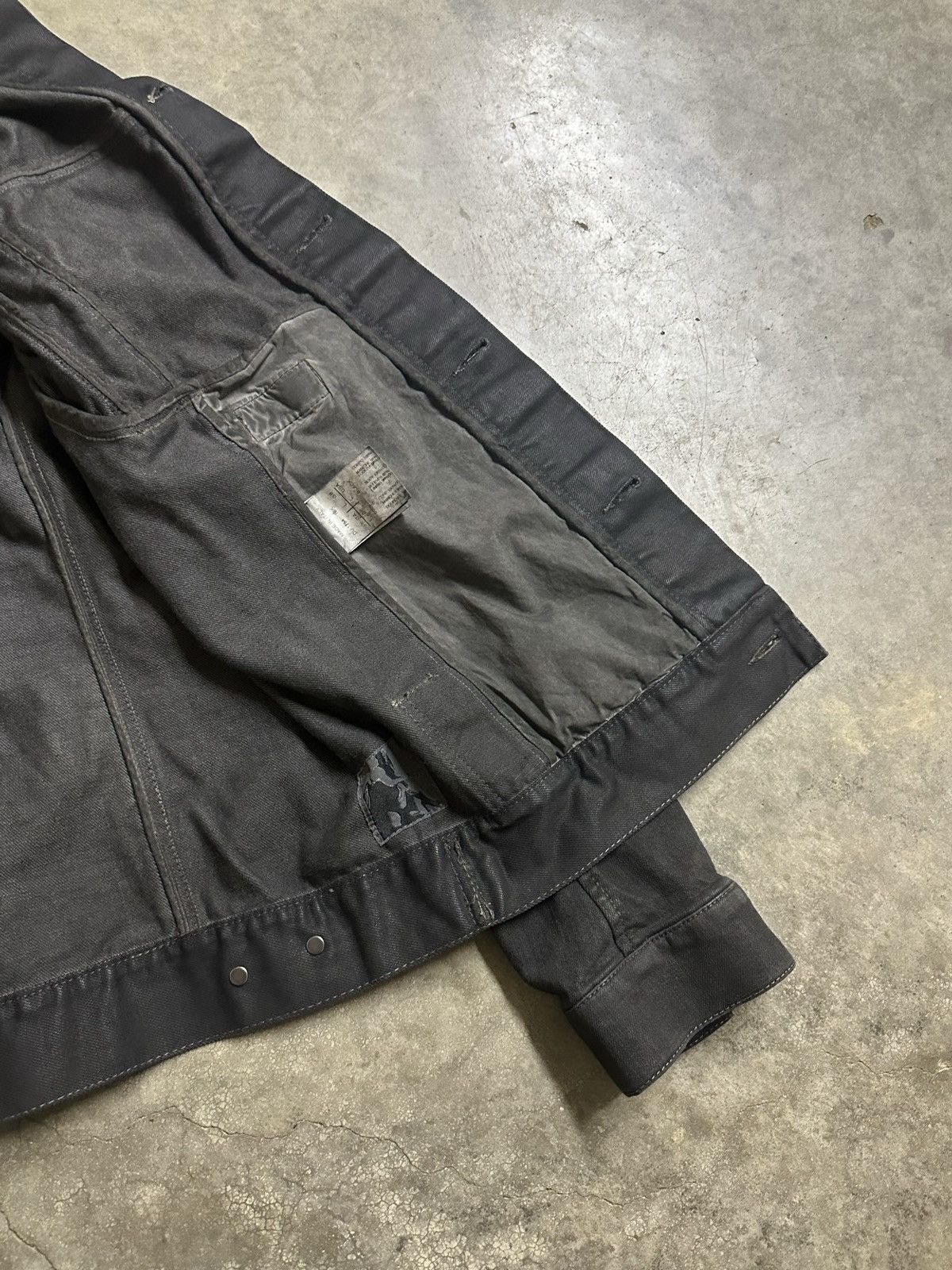 Rick Owens × Rick Owens Drkshdw Rick Owens Black Wax Denim Trucker