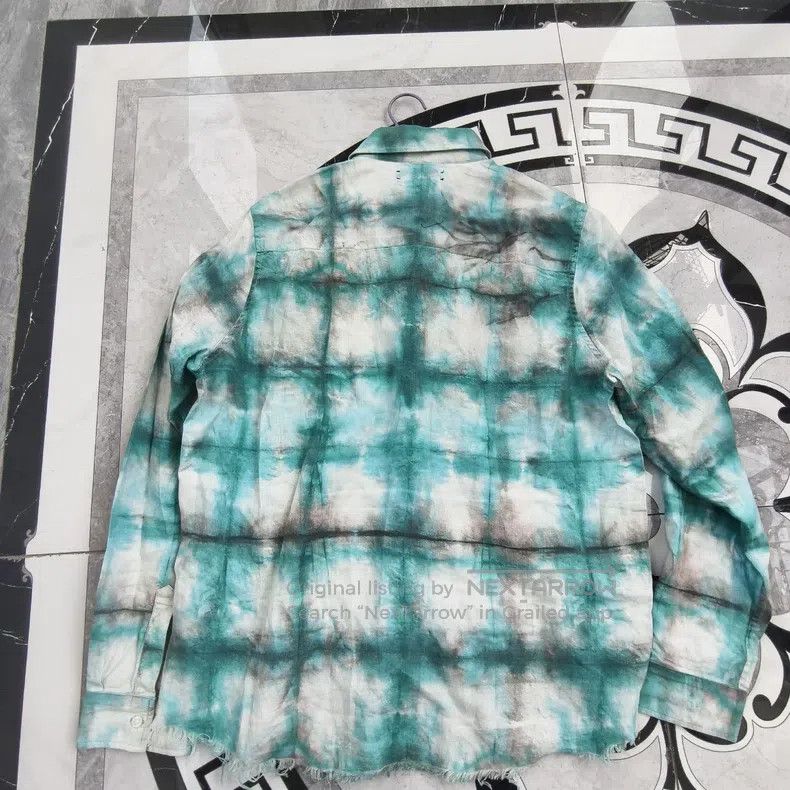 Amiri Amiri Size XXL Dyed green plaid shirt Size US XXL / EU 58 / 5 - 2 Thumbnail