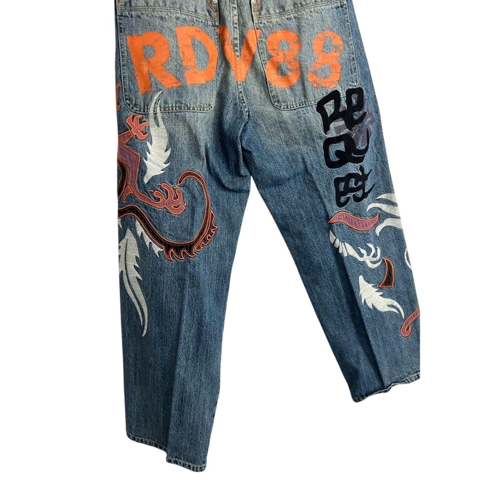 Request Jeans Vintage Request Jeans Men 28x31 Embroidered Y2K Skater RARE Size US 28 / EU 44 - 8 Thumbnail