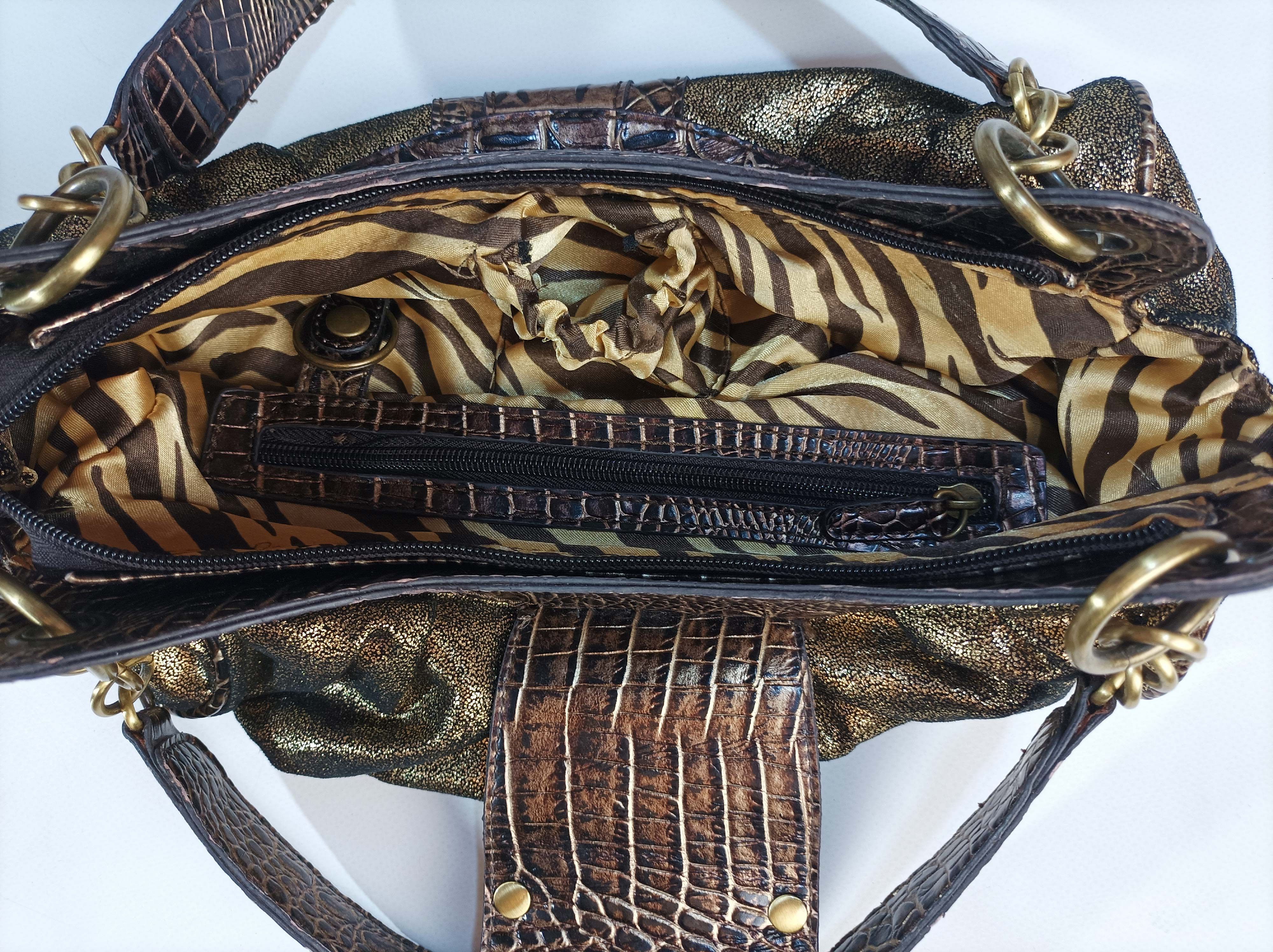 Guess STAR by Julien Macdonald Bronze Embossed Shoulder Handbag Size ONE SIZE - 7 Thumbnail