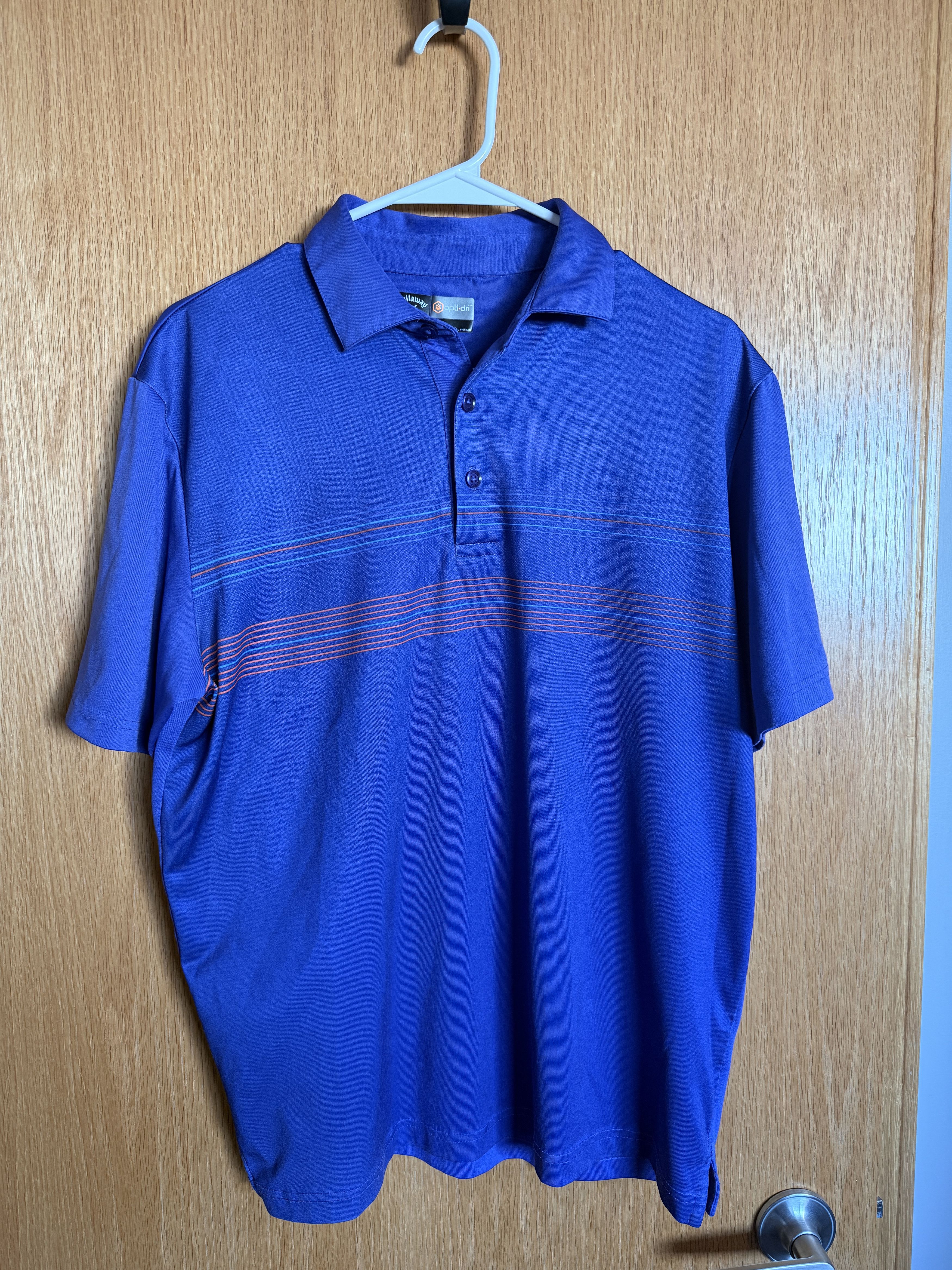 Callaway Callaway Golf Men's Opti-Dri Purple Striped Polo Size US M / EU 48-50 / 2 - 1 Thumbnail