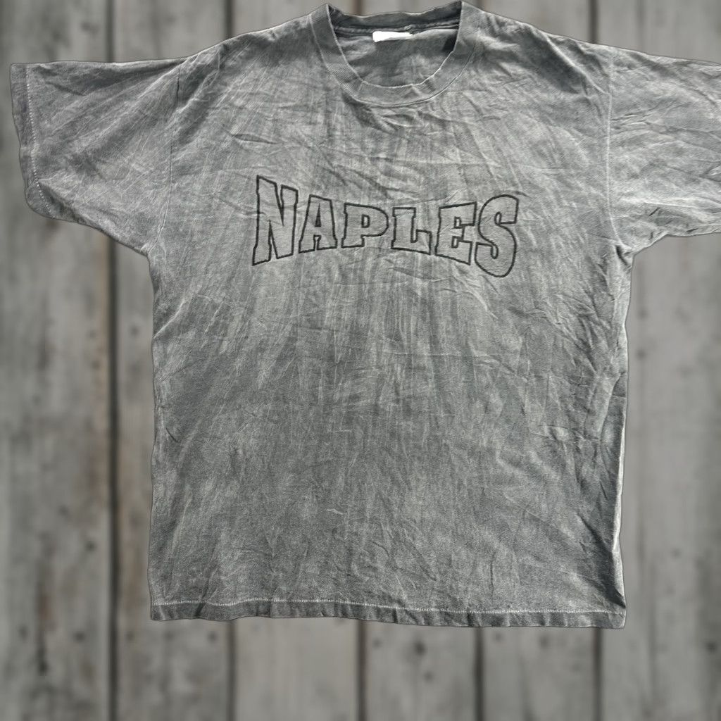 Vintage VINTAGE Naples Shirt Mens XL Gray USA Made Single Stitch Graphic 90s TM MB Activewear T-Shirt Short Sleeve Crew Neck Cotton Graphic Print Travel Mens Size US XL / EU 56 / 4 - 1 Thumbnail