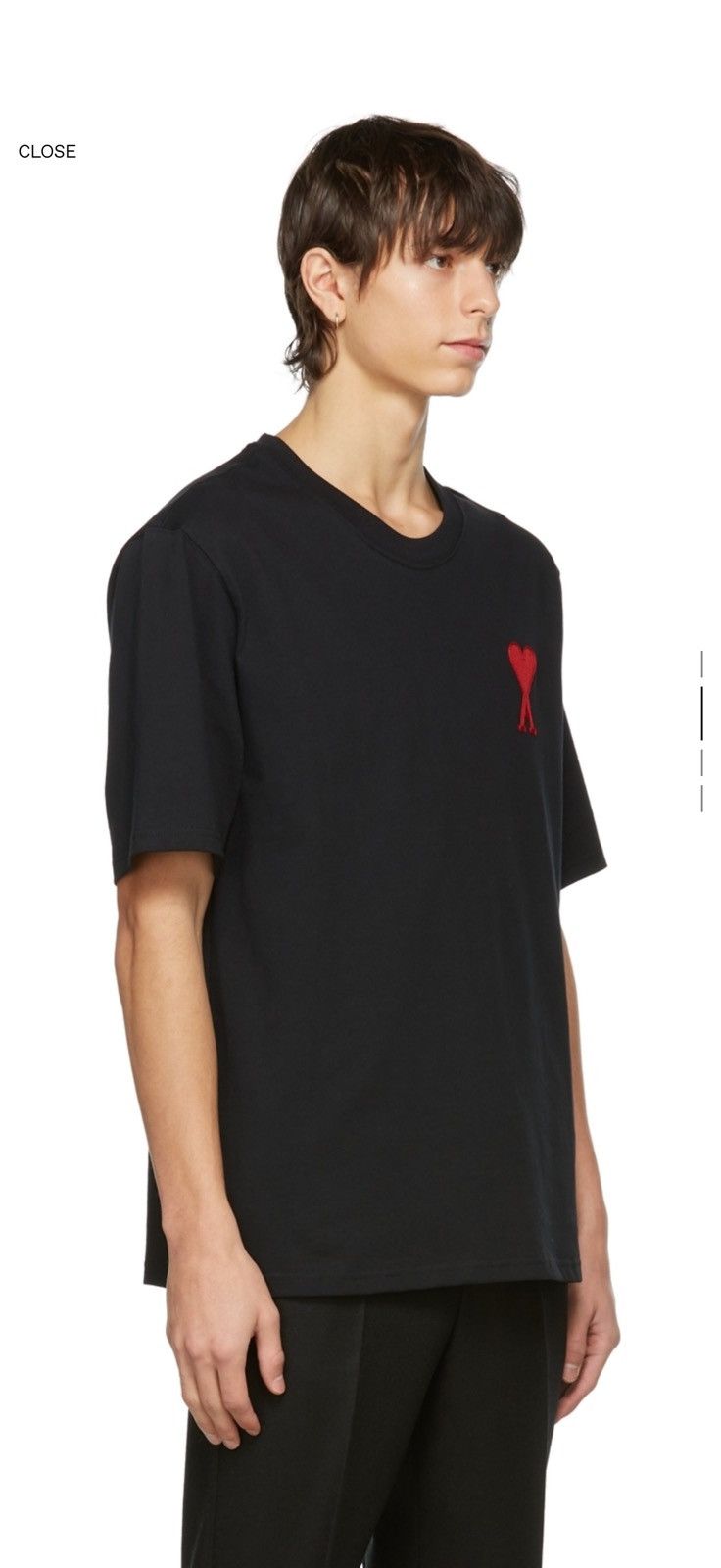 AMI Black Ami De Coeur T-Shirt Size US M / EU 48-50 / 2 - 2 Thumbnail