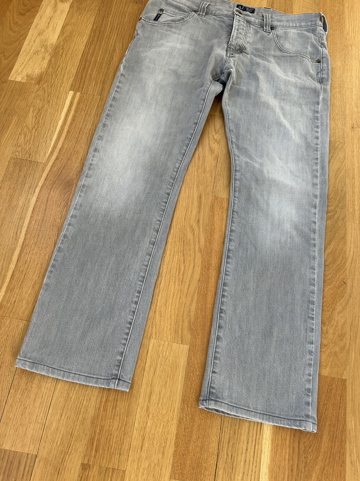 Giorgio Armani Vintage Giorgio Armani Denim Gray Jeans 33 Size Metal Logo Size US 33 - 5 Thumbnail