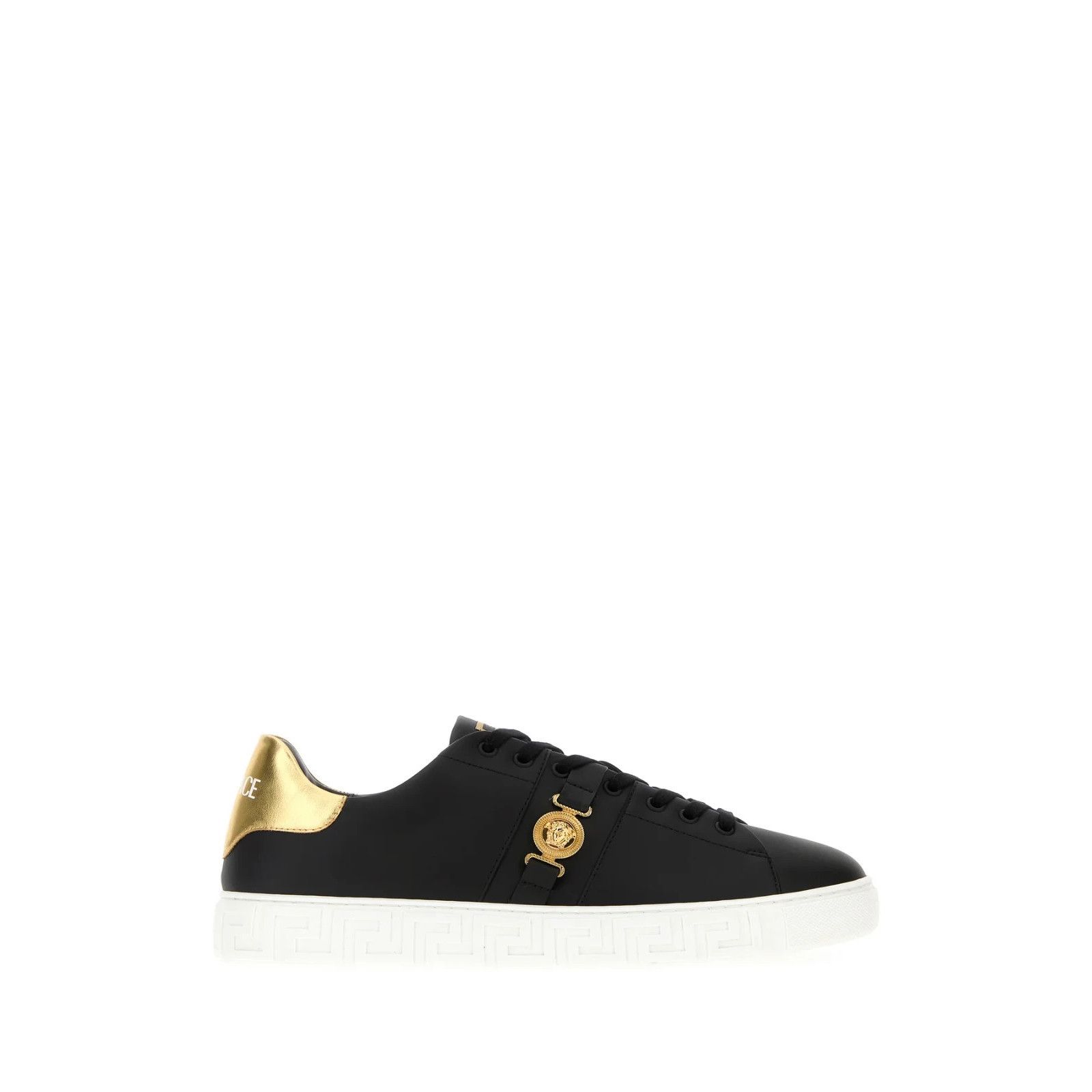 Versace VERSACE Black Leather Sneakers New & Authentic (Men's size:1 Size US 10 / EU 43 - 1 Thumbnail