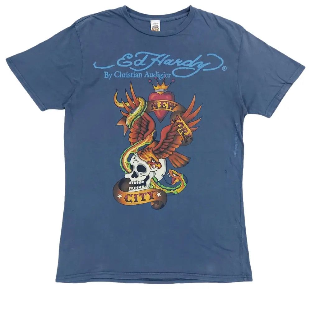 Affliction × Christian Audigier × Ed Hardy Y2K Christian Audigier Ed Hardy Distressed Tee Size US XL / EU 56 / 4 - 1 Thumbnail
