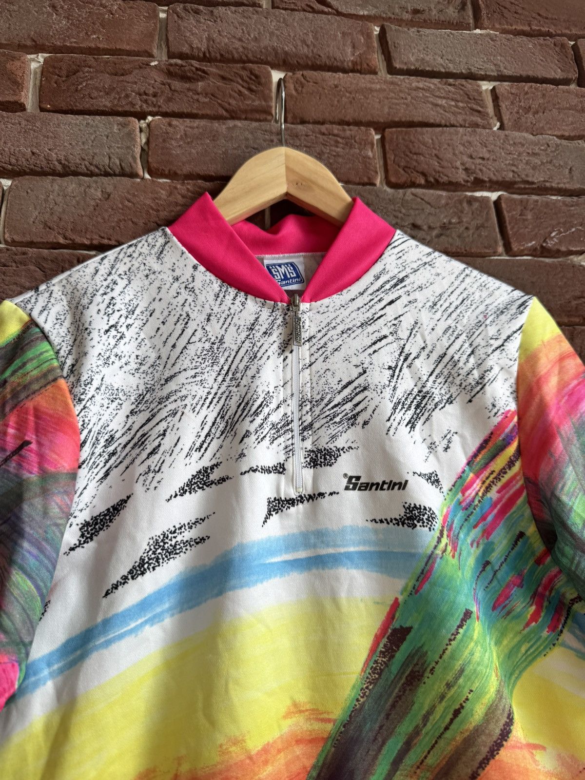 Vintage Vintage 90s M SANTINI Cycling Jersey Colnago Made In Italy Size US M / EU 48-50 / 2 - 4 Thumbnail