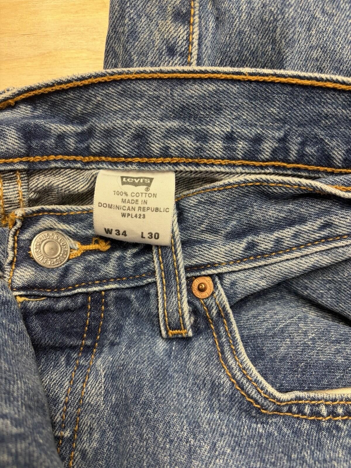 Levi's Levi 501 Mens 34x30 Straight Leg Vintage Red Tab Blue Jeans Size US 34 / EU 50 - 4 Thumbnail