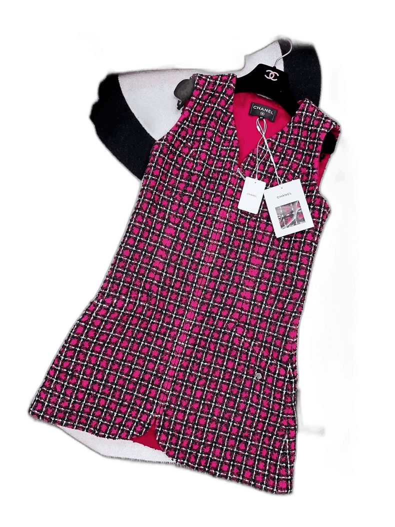Chanel Chanel Red Black Sleeveless Dress with Tags Size L / US 10 / IT 46 - 1 Thumbnail