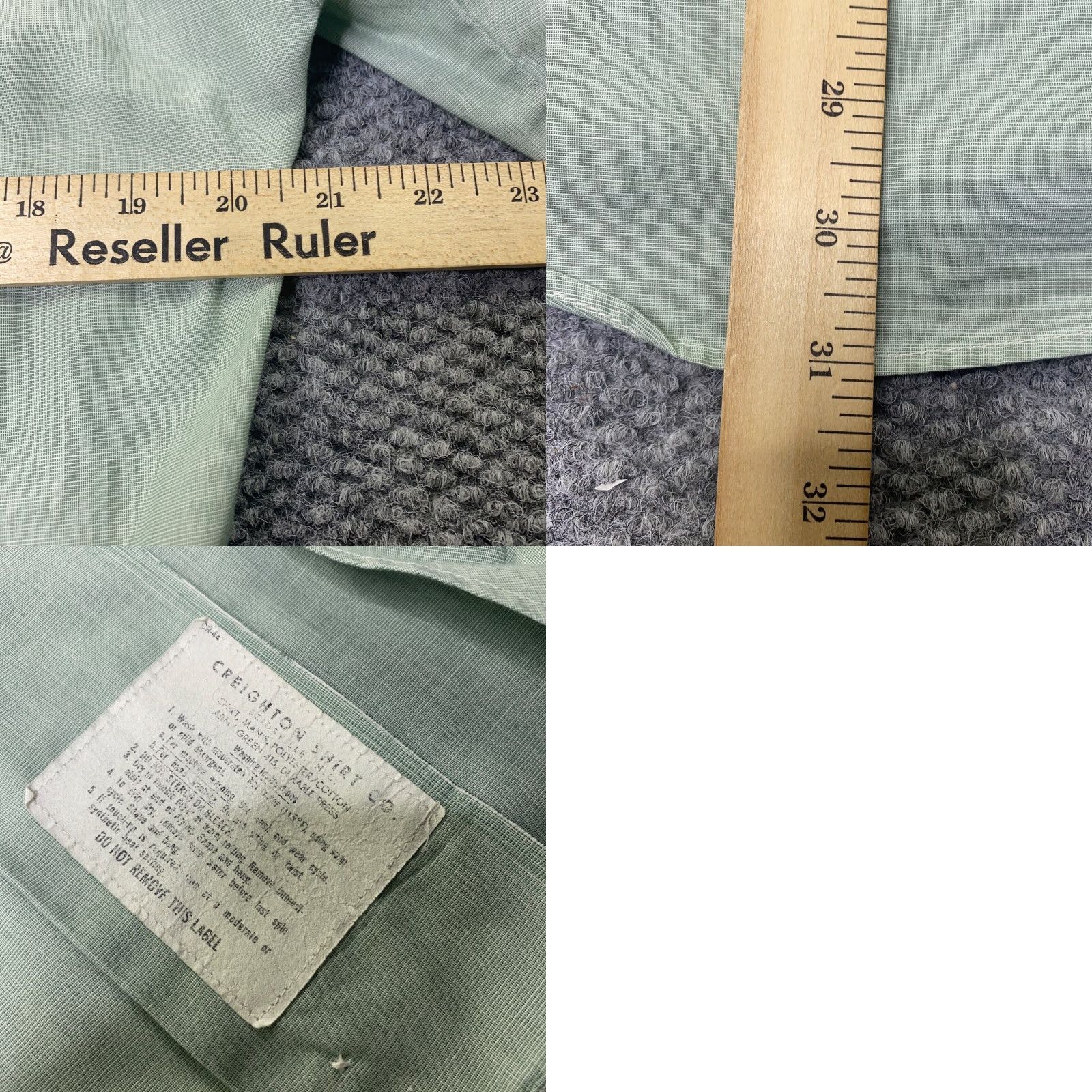 Vintage VTG Creighton Shirt Mens Button-Up Short Sleeve Collared Spread 60s 70s Green Cotton Polyester Regular Size US M / EU 48-50 / 2 - 8 Thumbnail