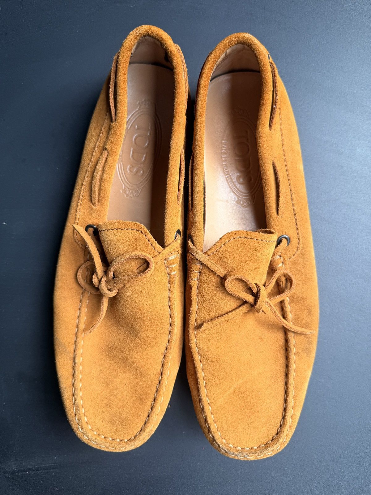 Tod's Tod's Mustard Suede Loafers for Men Size US 8 / EU 41 - 1 Thumbnail