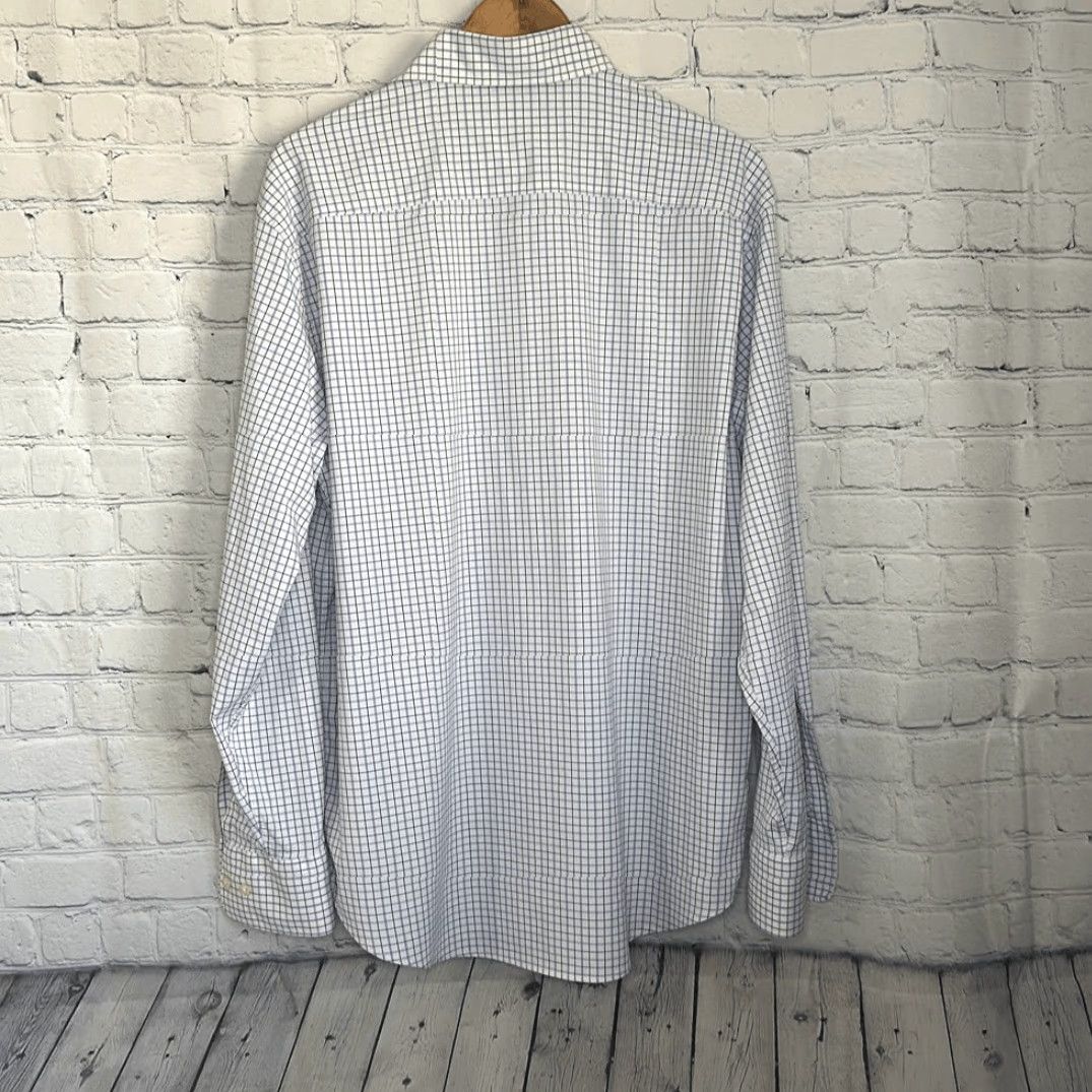 Peter Millar Dress Shirt Mens Long Sleeve Purple Gray Checkered L Large Multicolor Shirt