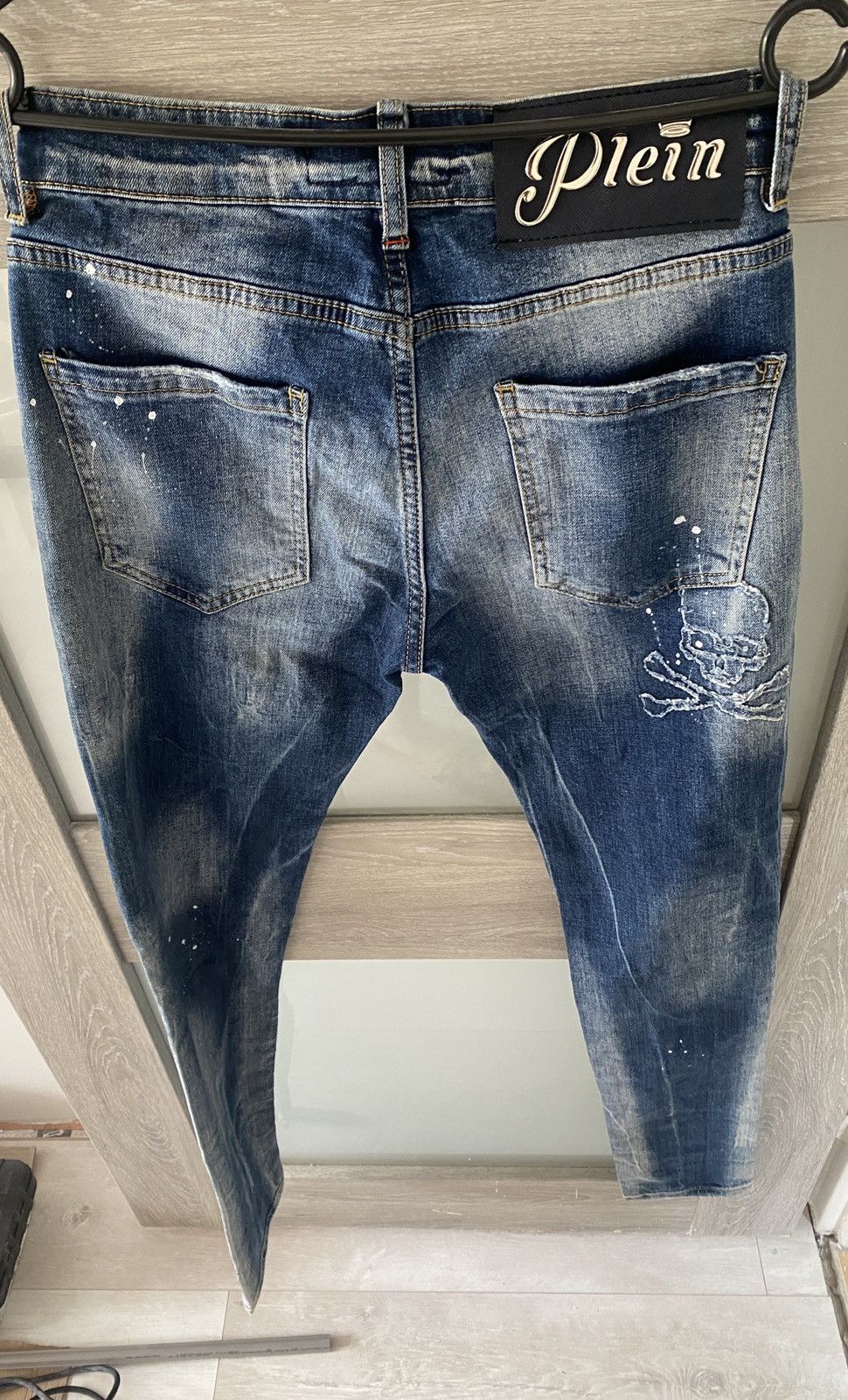 Philipp Plein Luxury philipp plein straight cut jeans fullprint skeleton Size US 30 / EU 46 - 4 Thumbnail