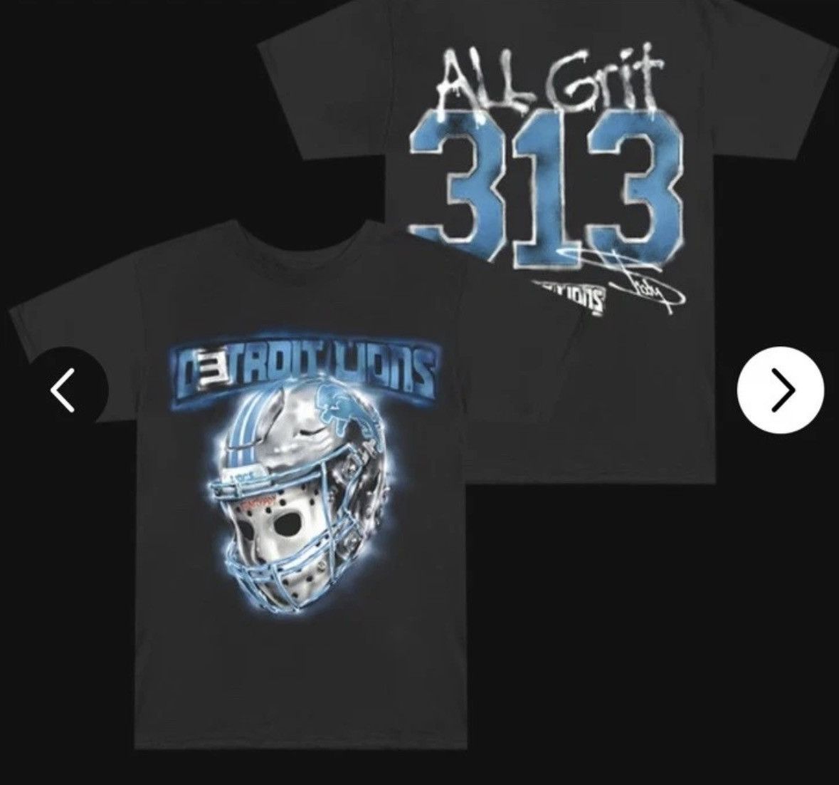 Eminem Eminem x Detroit Lions Capsule All Grit 313 Black T-Shirt M Size US M / EU 48-50 / 2 - 17 Thumbnail