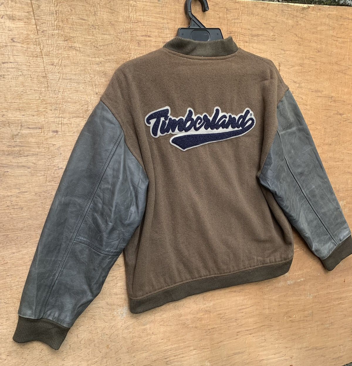 Leather Rare.. Timberland Weathergear Leather Sleeve Varsity Jacket Size US L / EU 52-54 / 3 - 5 Thumbnail
