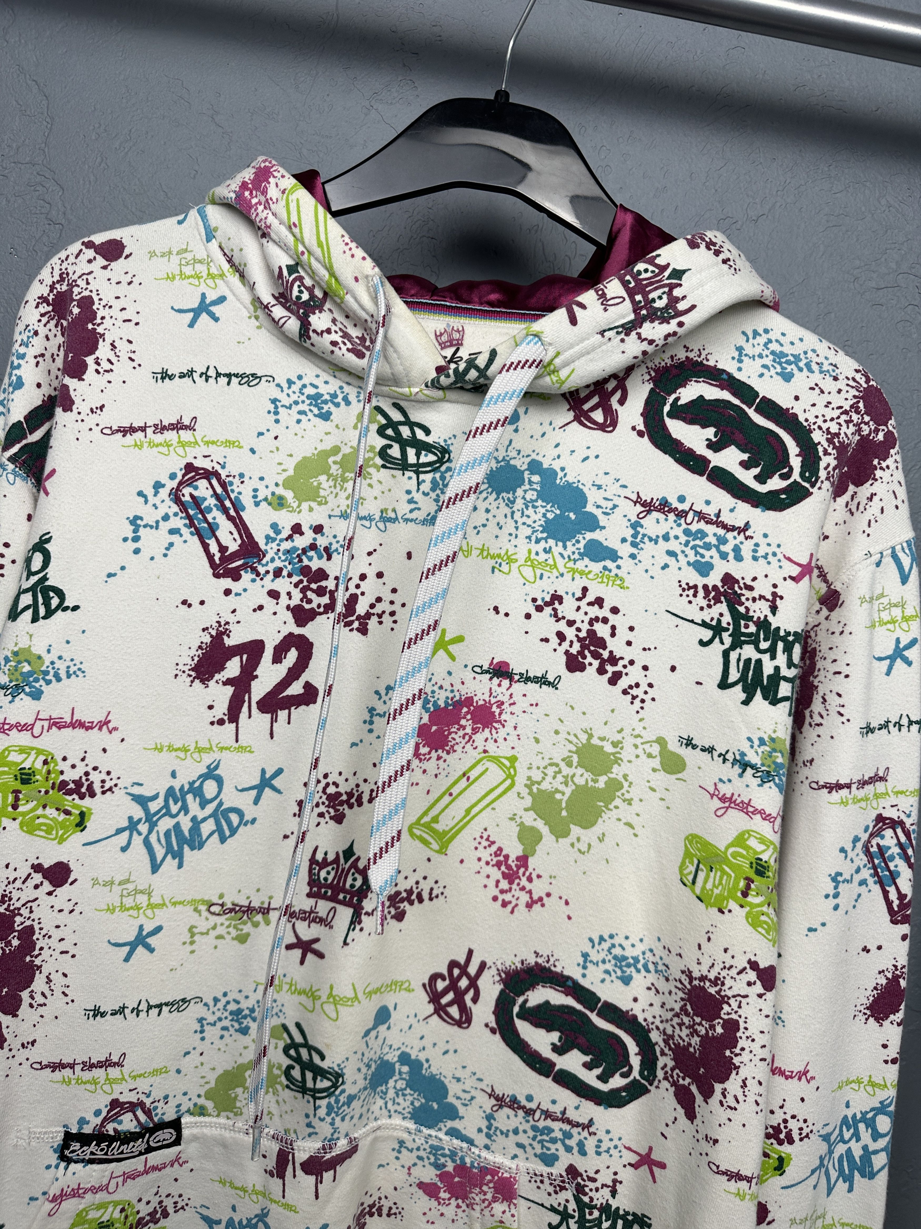 Ecko Unltd. Ecko Unlimited Mens Overprint Logo Hoodie Size US L / EU 52-54 / 3 - 2 Thumbnail