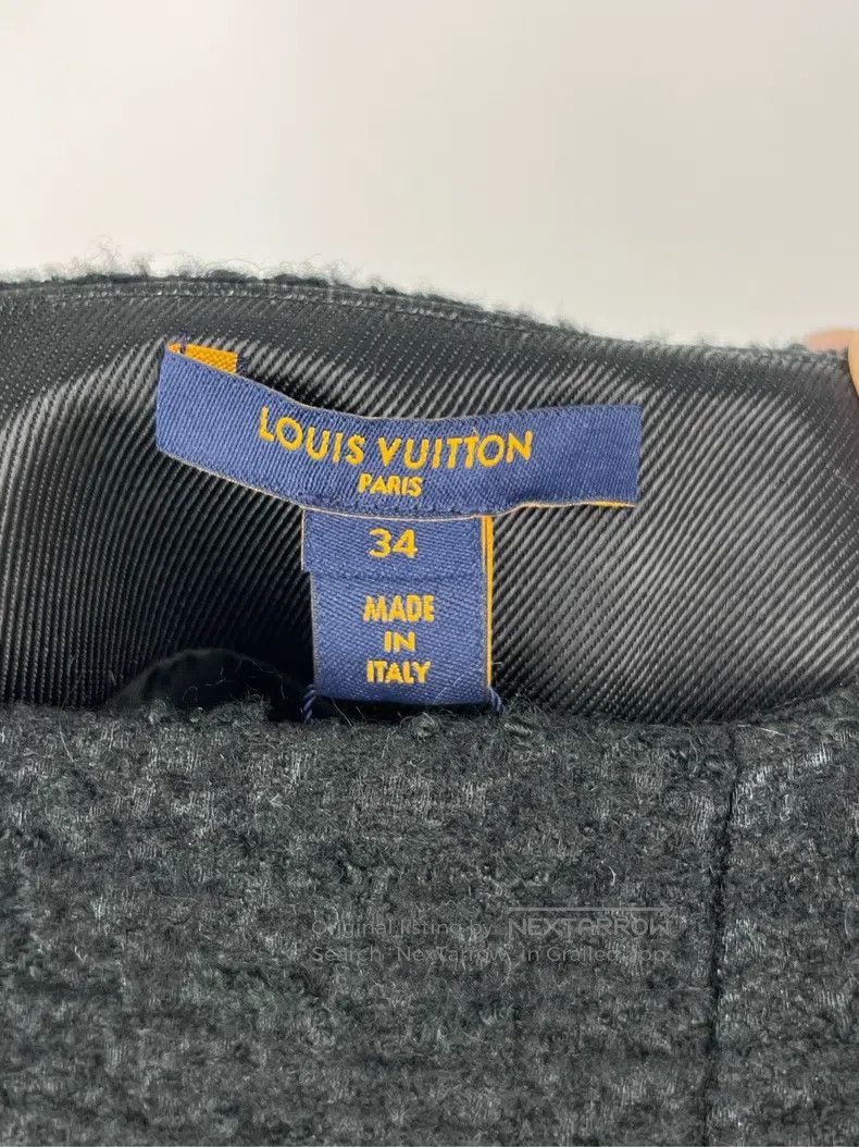 Louis Vuitton Louis Vuitton Black wool zip skirt Size 33" - 4 Thumbnail
