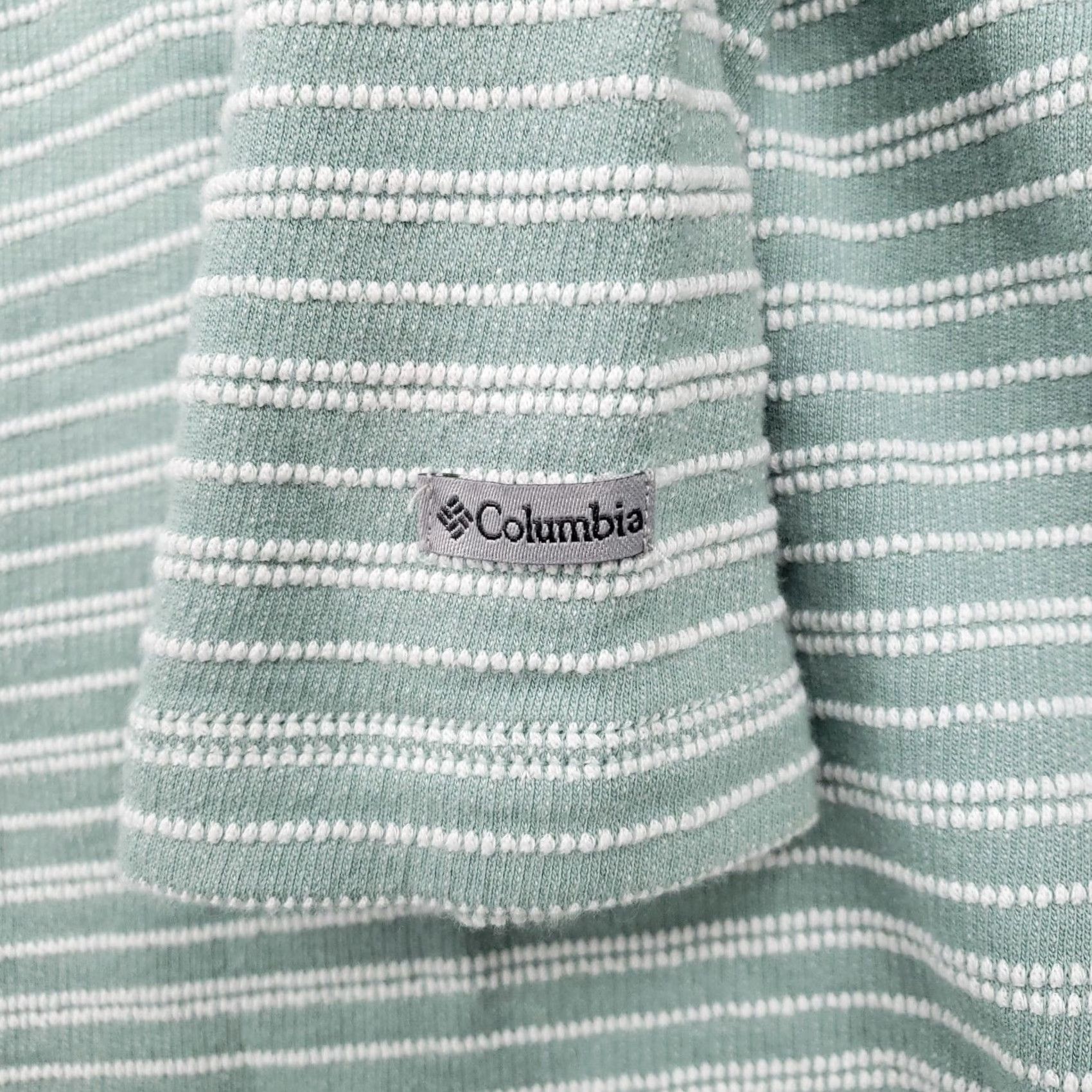 Vintage Columbia T-Shirt Womens M Green Striped 3/4 Sleeve Casual Logo Fish Outdoor Pullover Shirt Medium Womens Size M / US 6-8 / IT 42-44 - 6 Thumbnail
