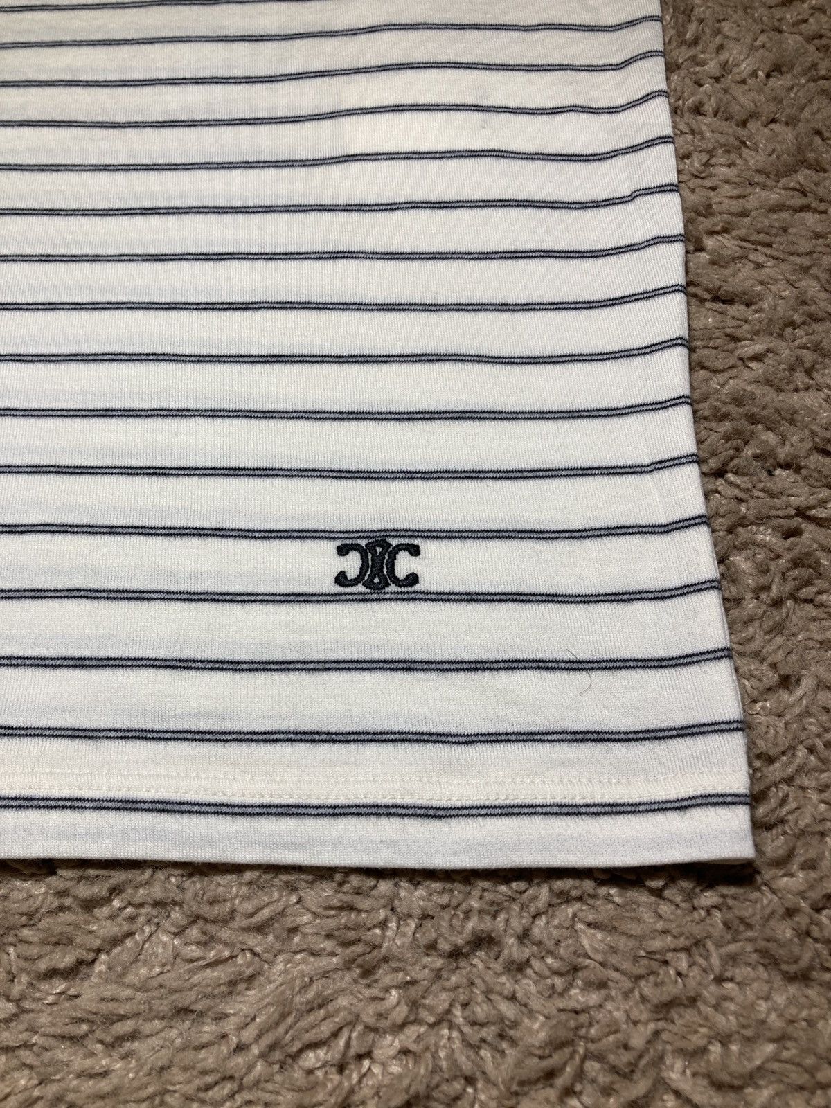 Celine SS20 Celine Striped Tank Top Triomphe Logo 2020 Hedi 70s Size US S / EU 44-46 / 1 - 3 Thumbnail