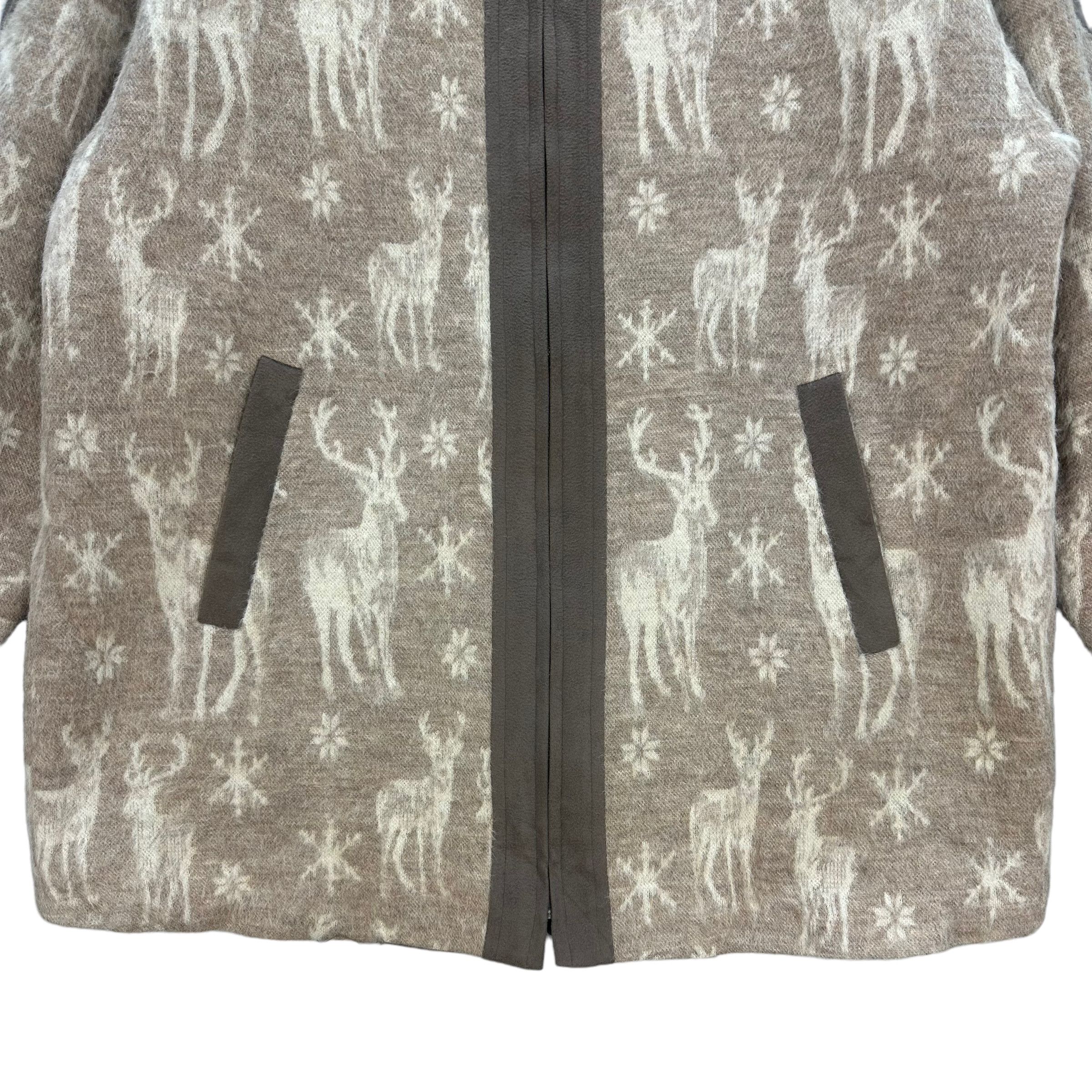 Japanese Brand ALPACA WOOL PRINTED DEER FLEECE JACKET #8475-011 Size US M / EU 48-50 / 2 - 3 Thumbnail