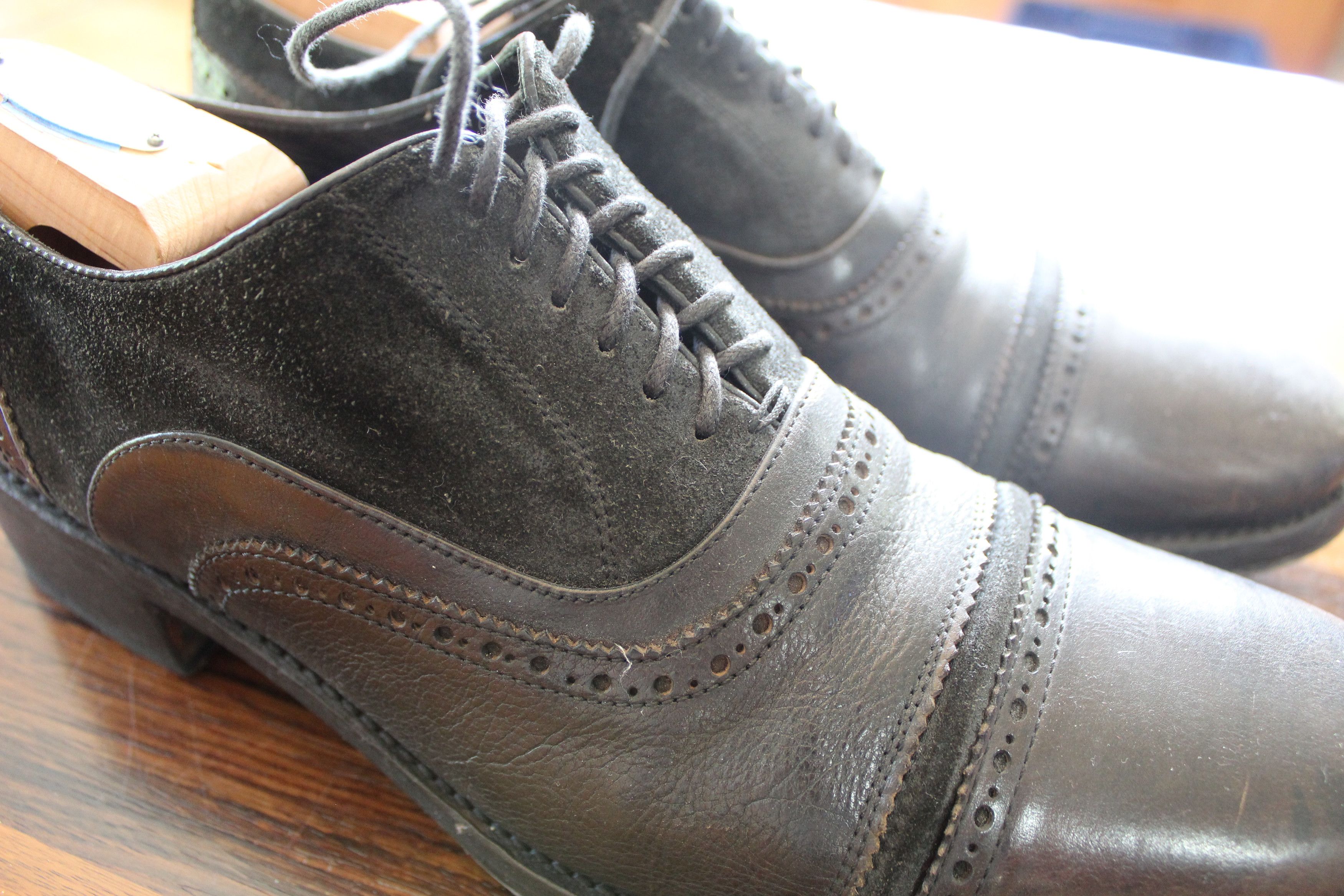 John Varvatos Varvatos Handmade, Two-Tone Double Balmoral w/ Cuban Heel Size US 11 / EU 44 - 2 Thumbnail