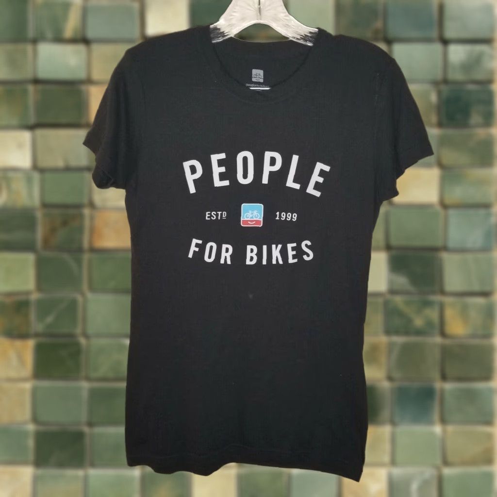 Vintage People For Bikes Shirt Women L Black Short Sleeve T-Shirt Womens Size L / US 10 / IT 46 - 1 Thumbnail