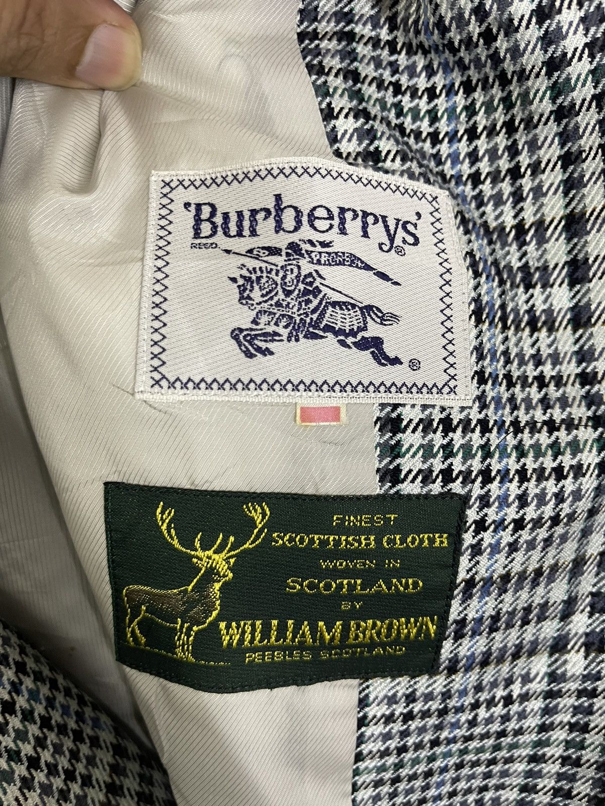 Burberry Prorsum VINTAGE GLEN PLAID BURBERRYS x WILLIAM BROWN SCOTLAND MADE Size 36S - 3 Thumbnail