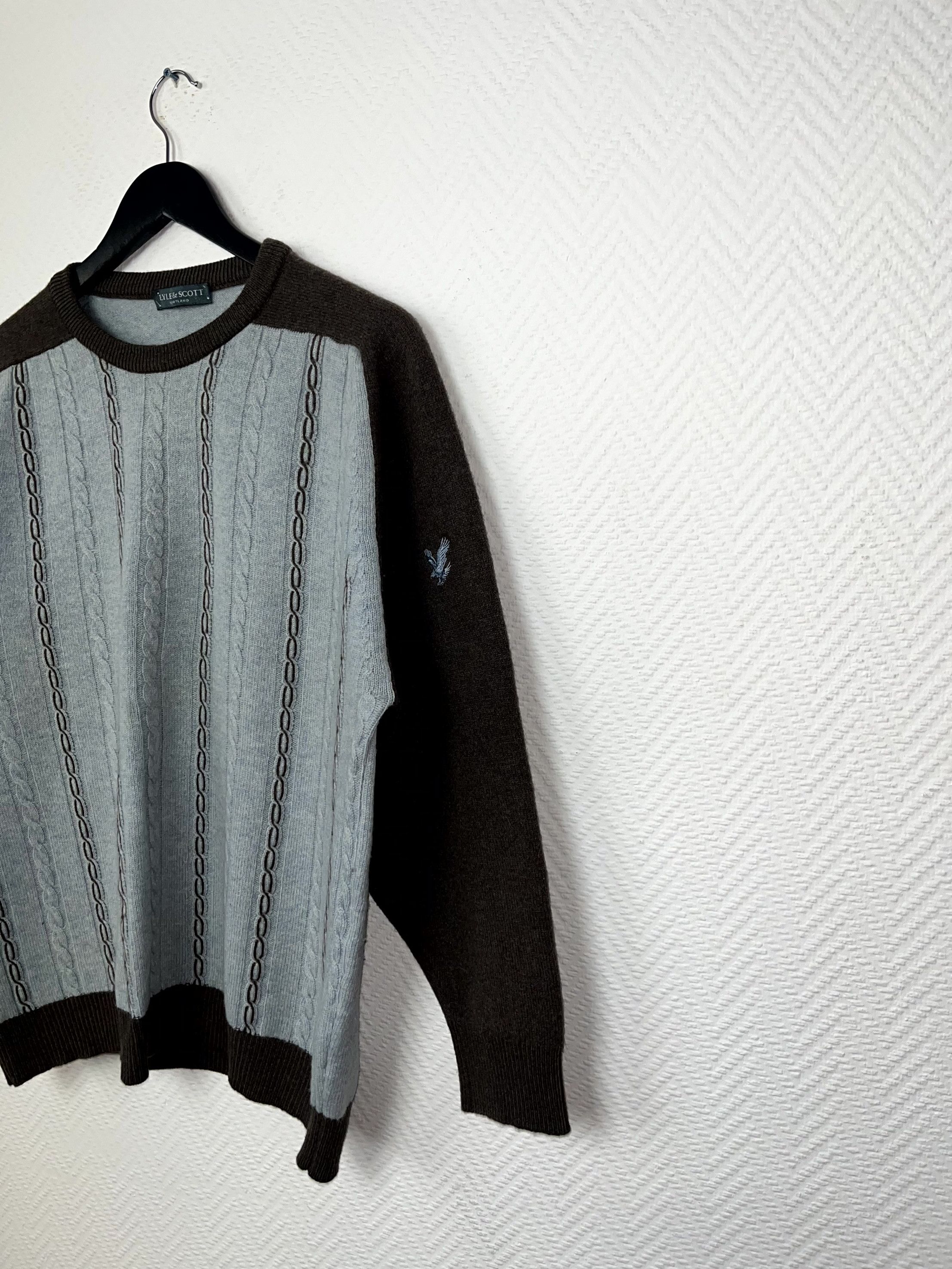 Lyle & Scott Vintage Lyle & Scott Cable Knit Raglan Sweater Blue Size M Size US M / EU 48-50 / 2 - 10 Thumbnail