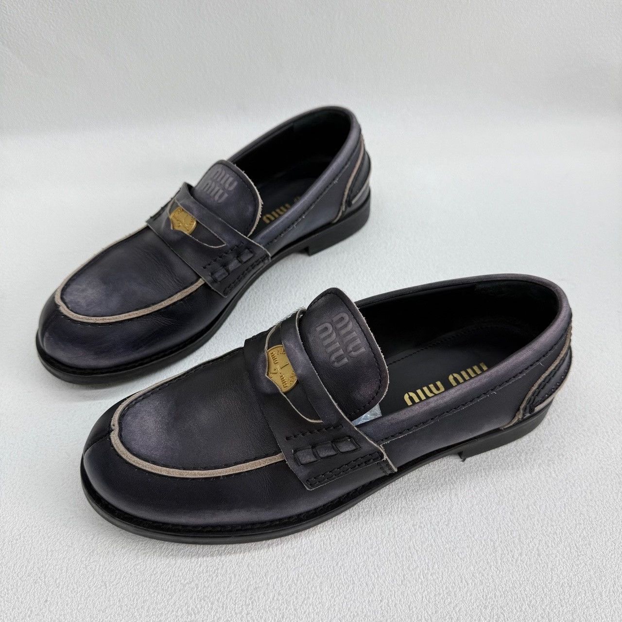 Miu Miu Miu Miu Retro Gold Lowtop Sneakers us_8-5 Women Size US 8.5 / IT 38.5 - 1 Thumbnail