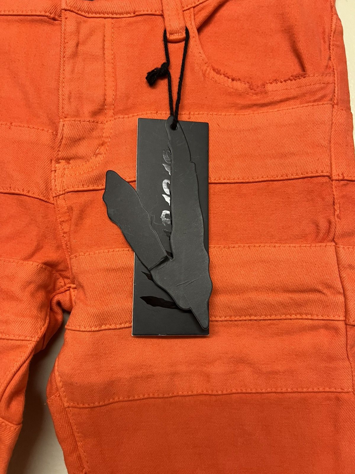 Valabasas Valabasas Stacked Distressed Denim Orange Patchwork Jeans Size US 30 / EU 46 - 10 Thumbnail