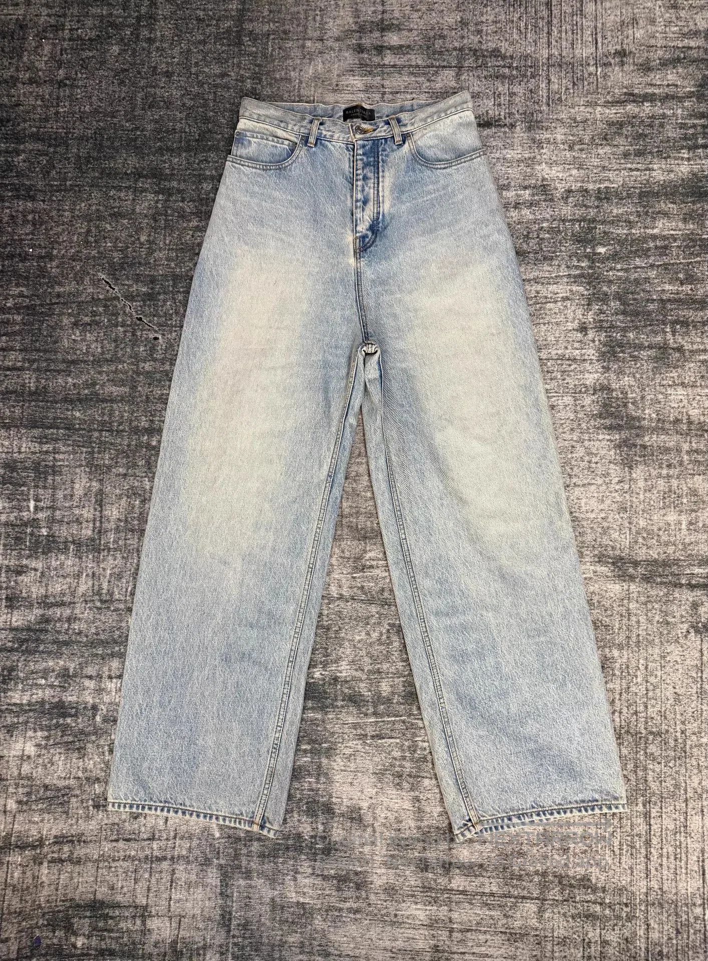 Balenciaga Blue Denim Wide-Leg Pants Size 26. Size US 26 / EU 42 - 1 Thumbnail