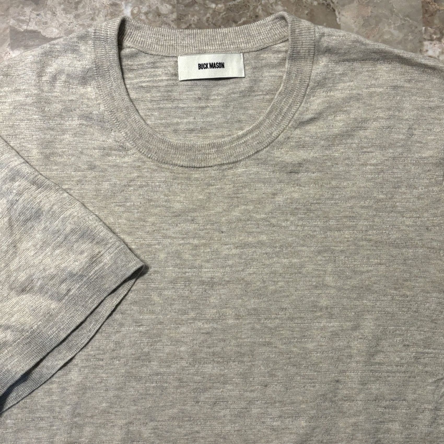 Buck Mason T-Shirt Mens Large Beige Tan Avalon Knit Classic Cotton Casual, Men's — image 2 of 6