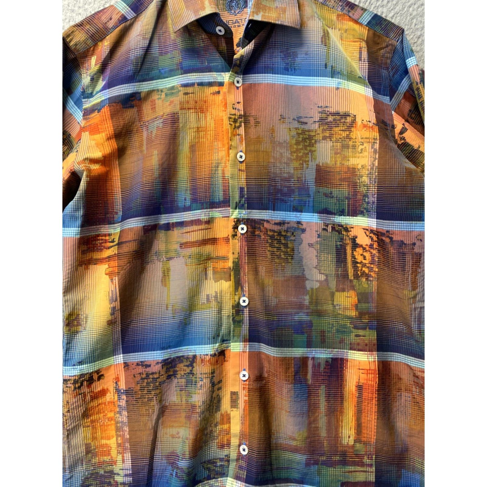 BUGATCHI Bugatchi Mens Long Sleeve Shirt L Shaped Fit Or Slim M Cotton Multicolor Size US L / EU 52-54 / 3 - 4 Thumbnail