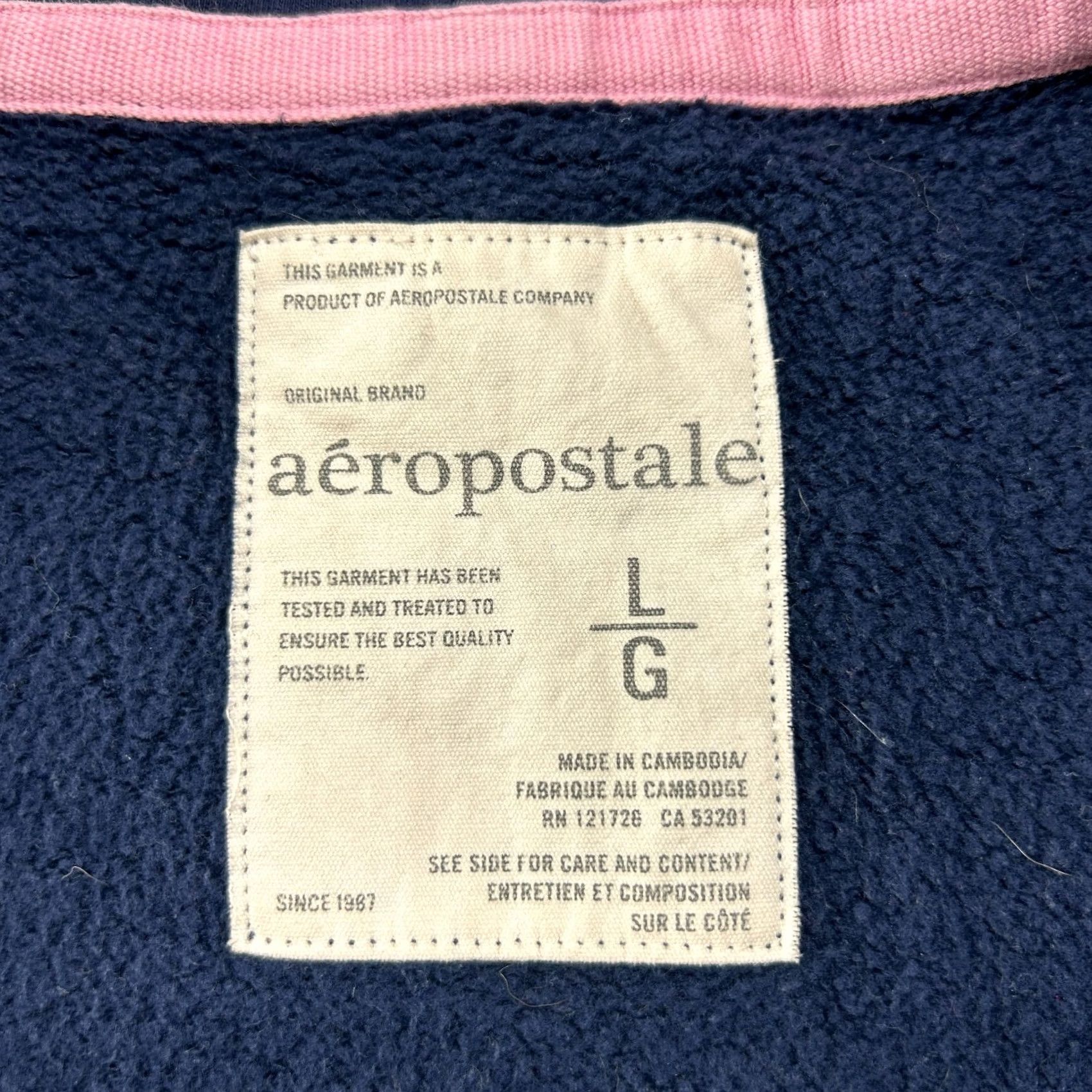 Vintage VINTAGE Aeropostale Hoodie Womens L Blue Navy Spellout Logo Full Zip Cotton Y2K 80s 90s Womens Size L Blue Navy Logo Hoodie Size L / US 10 / IT 46 - 7 Thumbnail