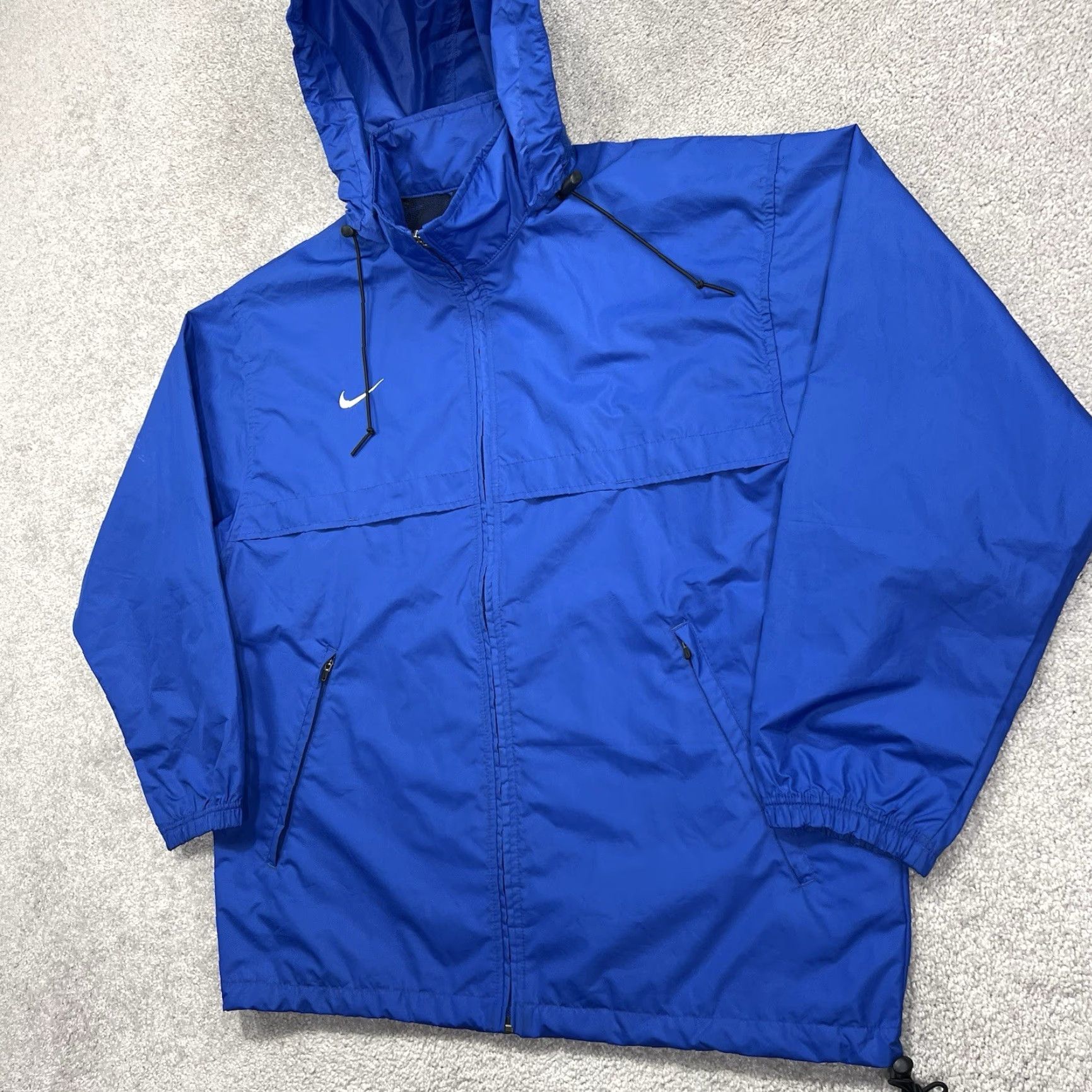 Nike VINTAGE Nike Jacket Men’s Medium Hooded Windbreaker Y2K Full Zip Blue Flaw Size US M / EU 48-50 / 2 - 2 Thumbnail