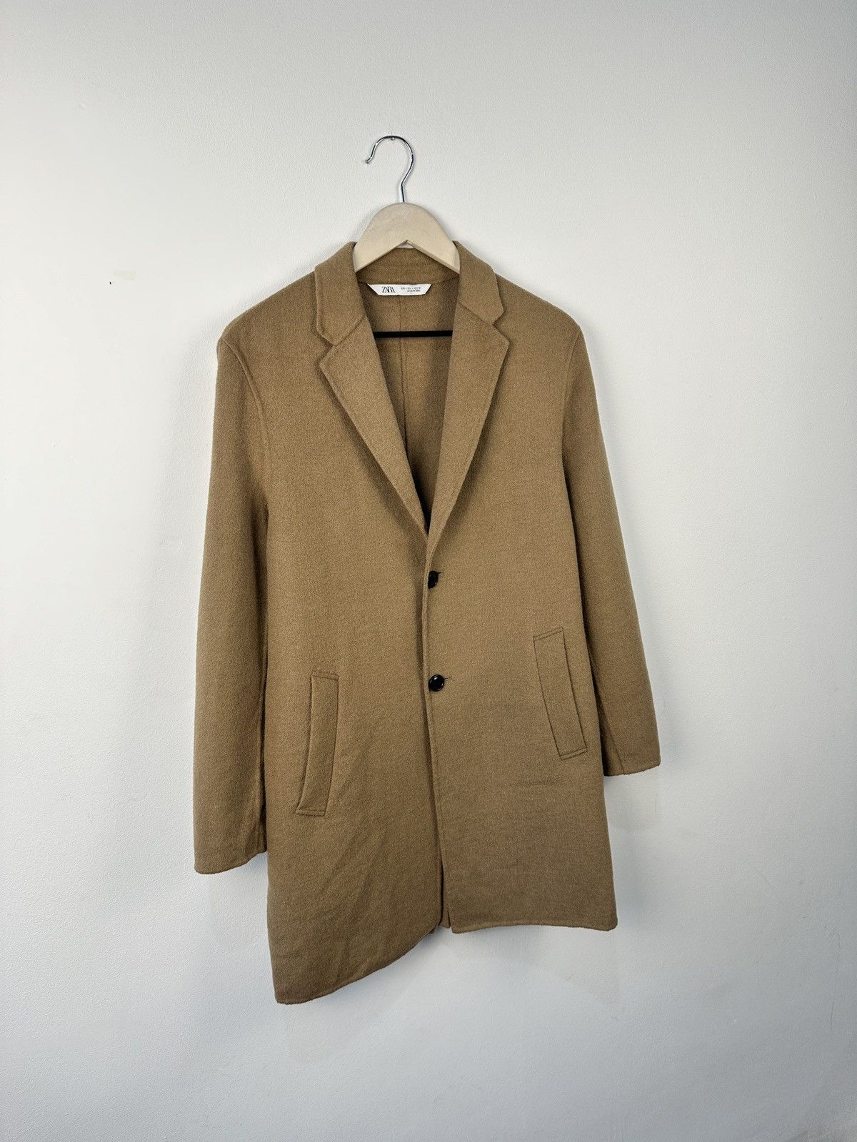 Zara Zara Camel Wool Blend Coat Overcoat Classic Single Breasted Size US M / EU 48-50 / 2 - 2 Thumbnail