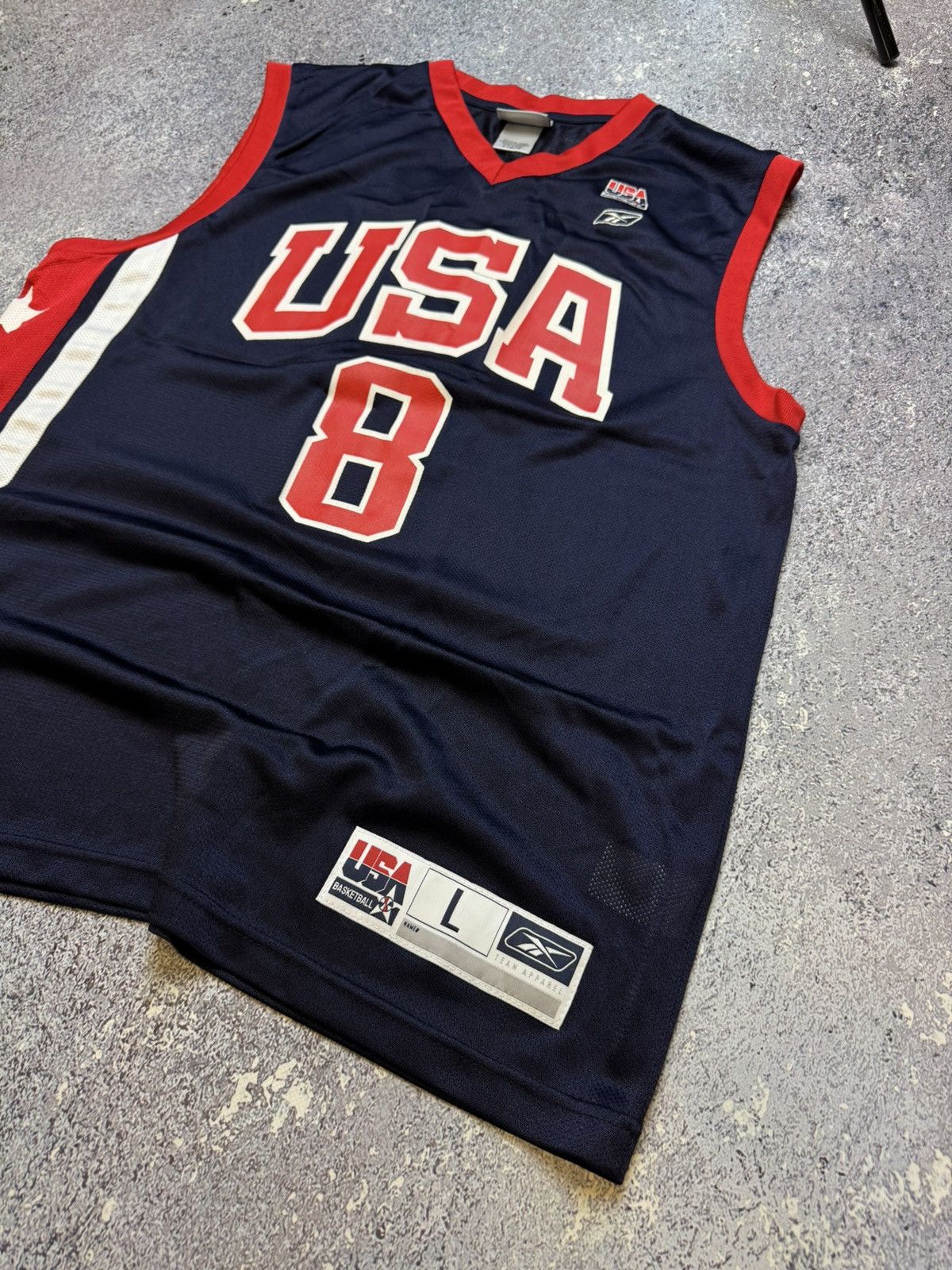 NBA × Reebok × Vintage KOBE BRYANT 8 USA BASKETBALL VINTAGE REEBOK JERSEY Size US L / EU 52-54 / 3 - 3 Thumbnail