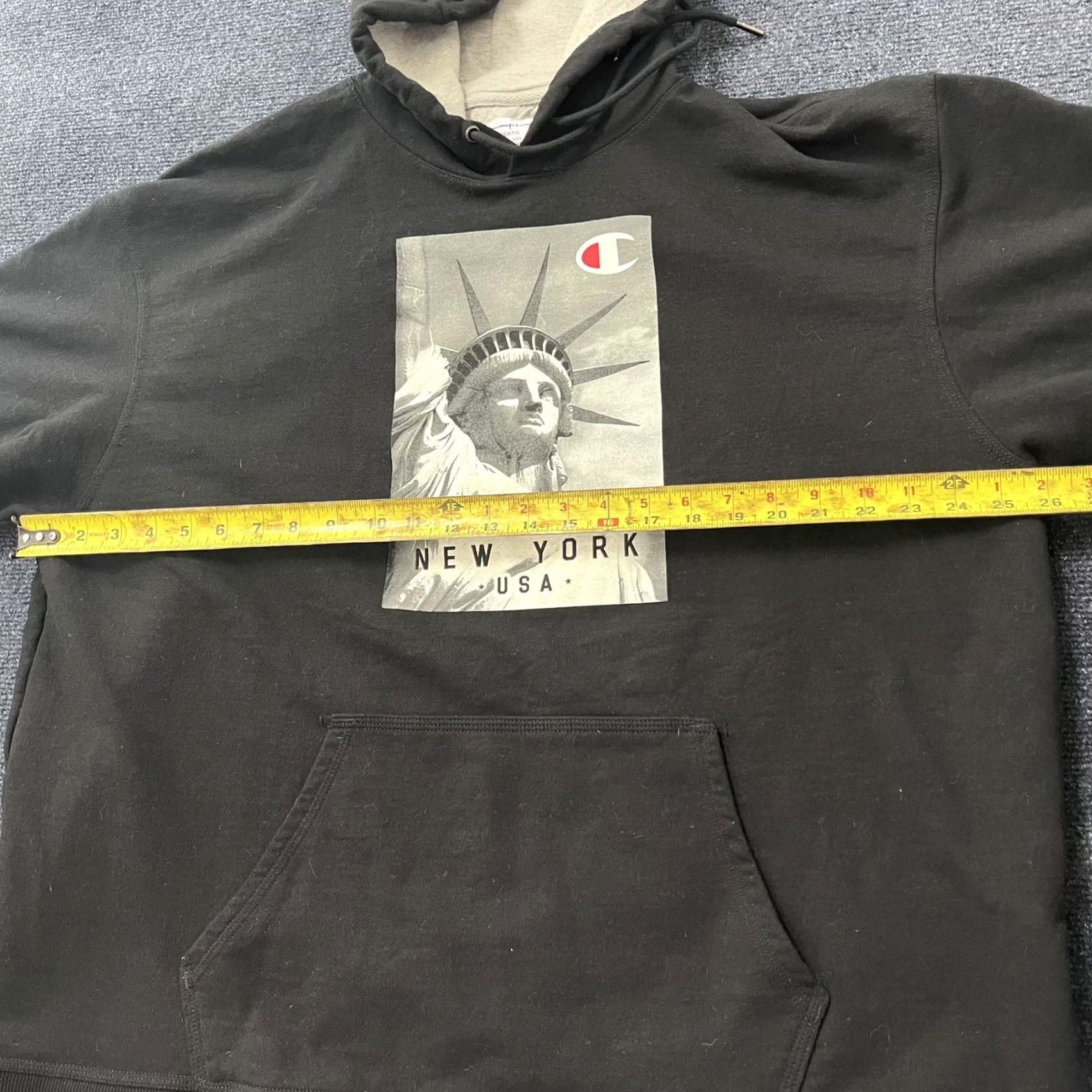Champion Champion Hoodie Mens 2XL Black New York USA Statue of Liberty Graphic Pullover Size US XXL / EU 58 / 5 - 7 Thumbnail