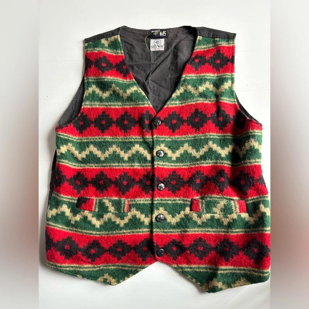 Designer Vintage wool vest Size US L / EU 52-54 / 3 - 1 Thumbnail