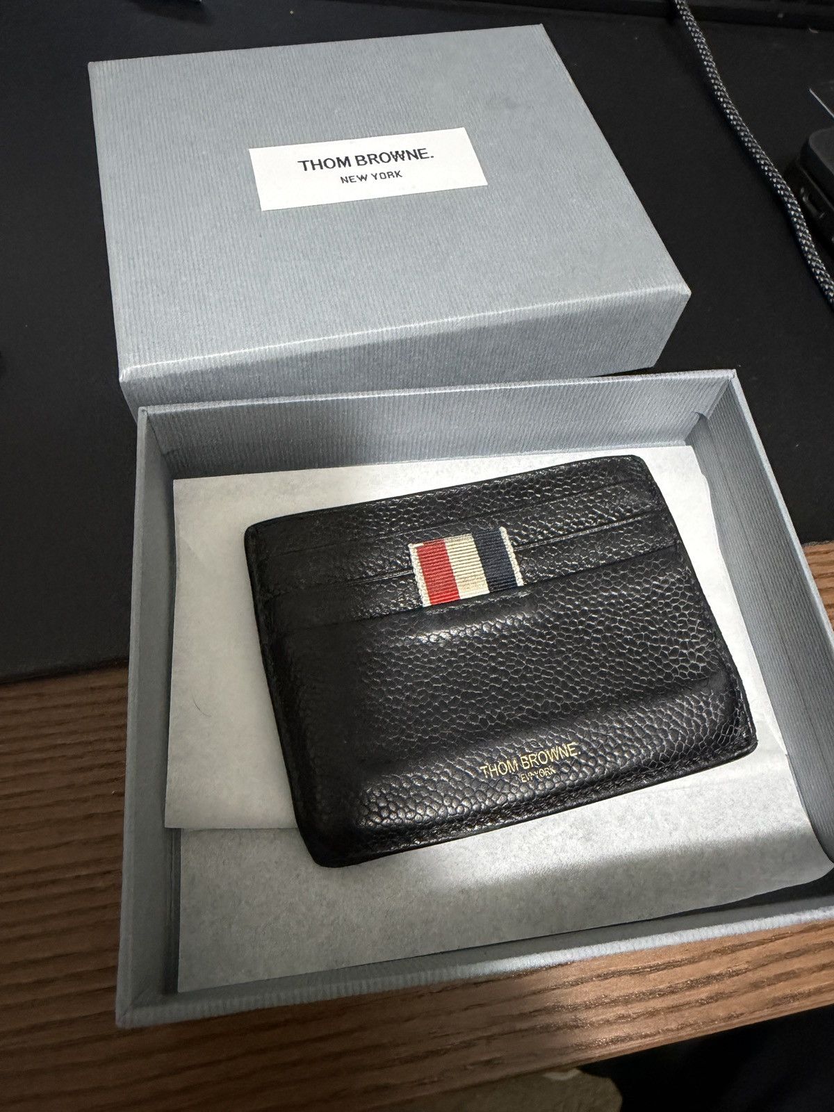 Thom Browne - Pebble-Grain Leather Cardholder