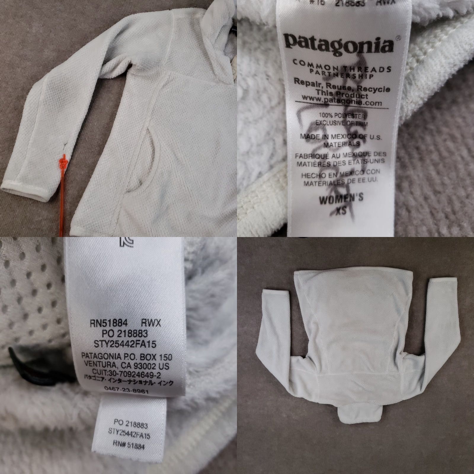 Patagonia Patagonia Snap-T Sweater Womens XS White Pullover Fleece Pocket 25442 Size XS / US 0-2 / IT 36-38 - 9 Thumbnail